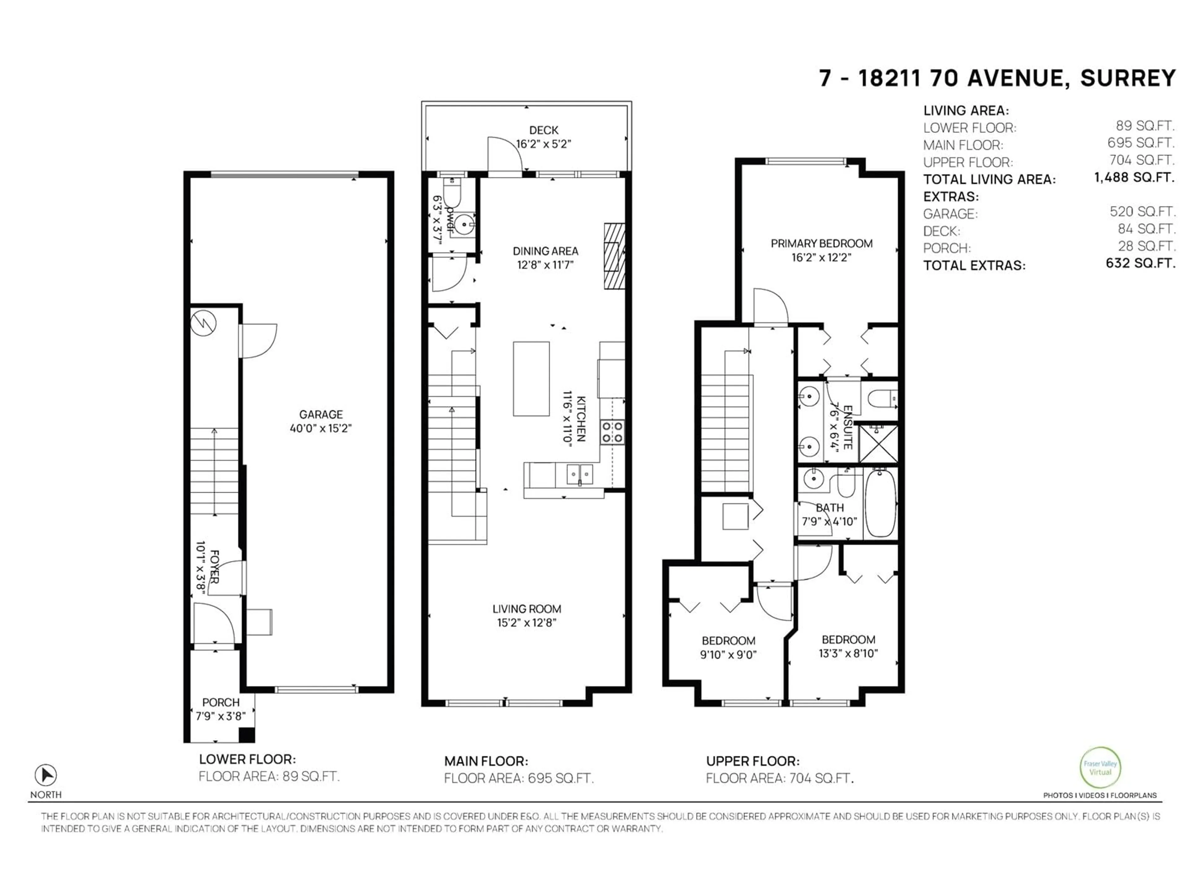 Floor plan for 7 - 18211 70, Surrey British Columbia V3S8K9