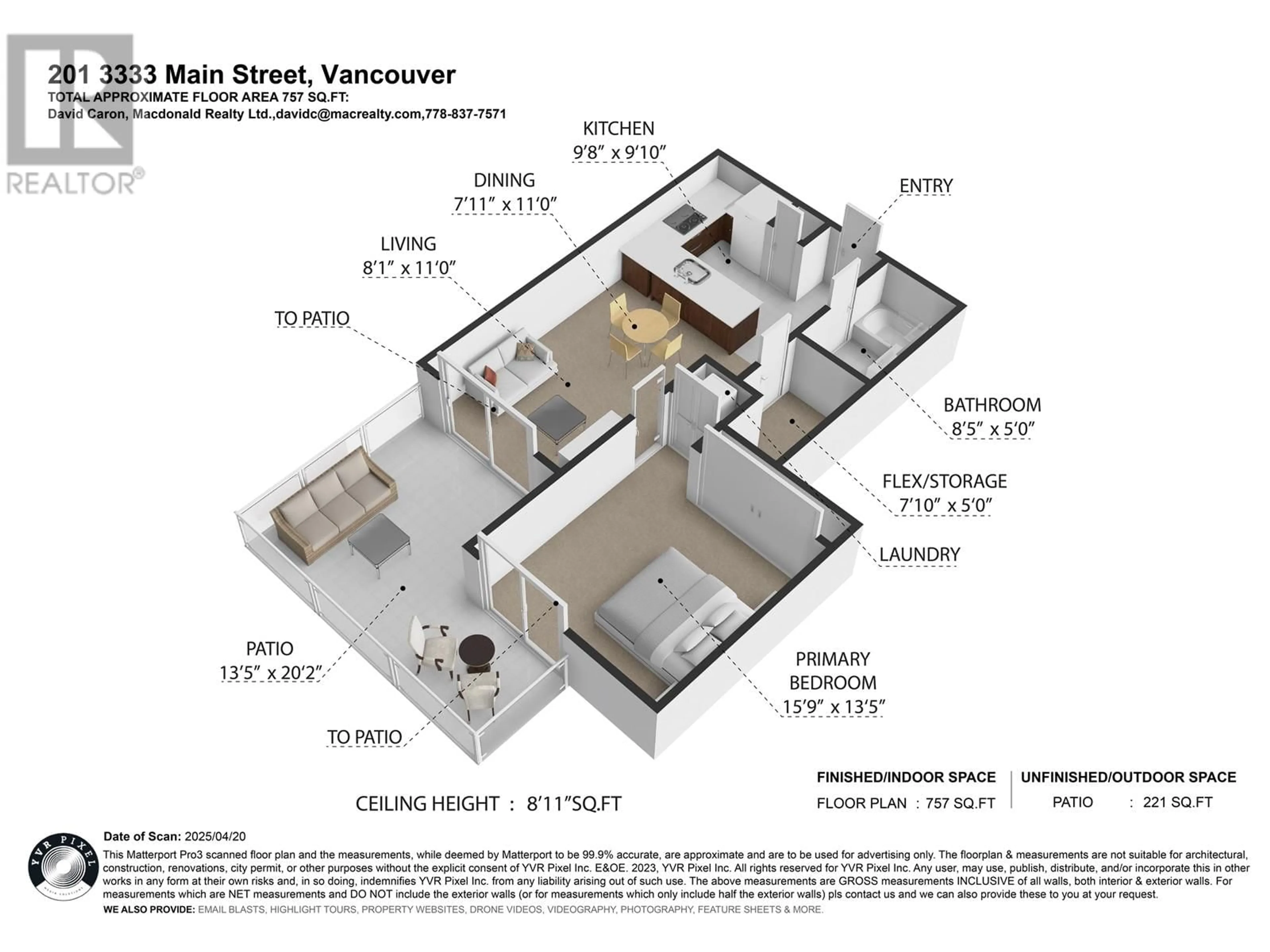 Floor plan for 201 - 3333 MAIN STREET, Vancouver British Columbia V5V3M8