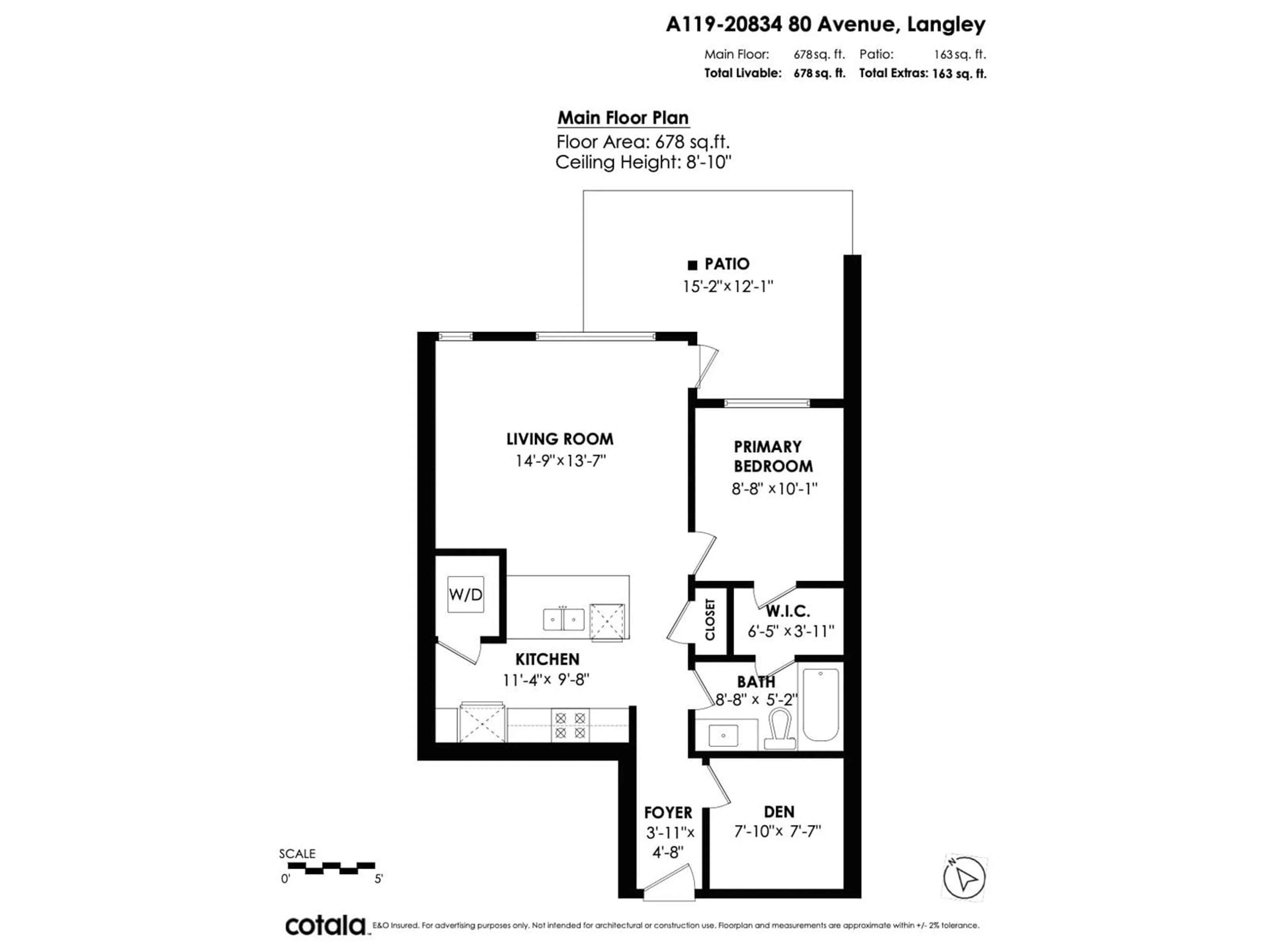 Floor plan for A119 - 20834 80, Langley British Columbia V2Y3M4