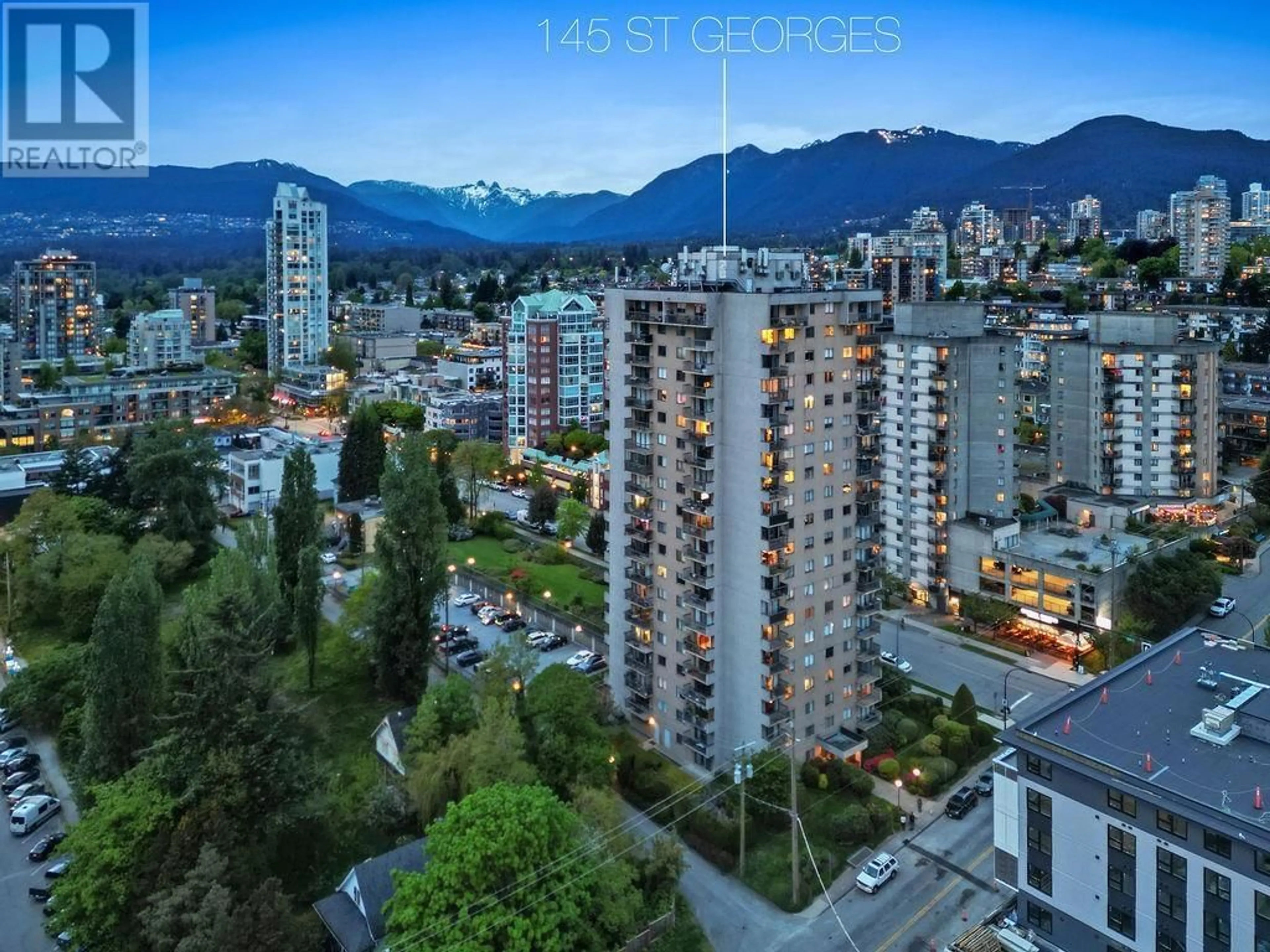 A pic from outside/outdoor area/front of a property/back of a property/a pic from drone, city buildings view from balcony for 1904 - 145 ST. GEORGES AVENUE, North Vancouver British Columbia V7L3G8