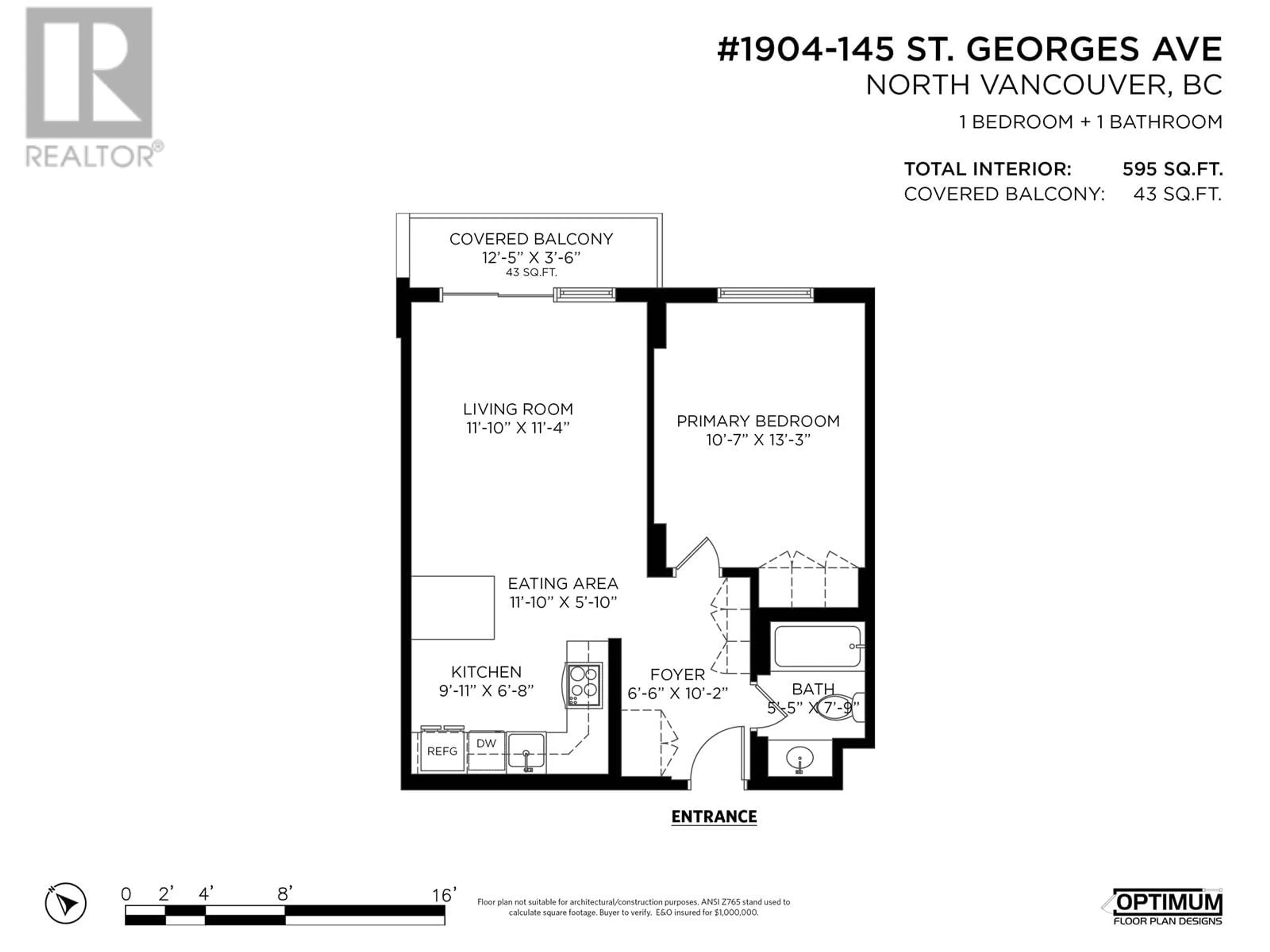 Floor plan for 1904 - 145 ST. GEORGES AVENUE, North Vancouver British Columbia V7L3G8
