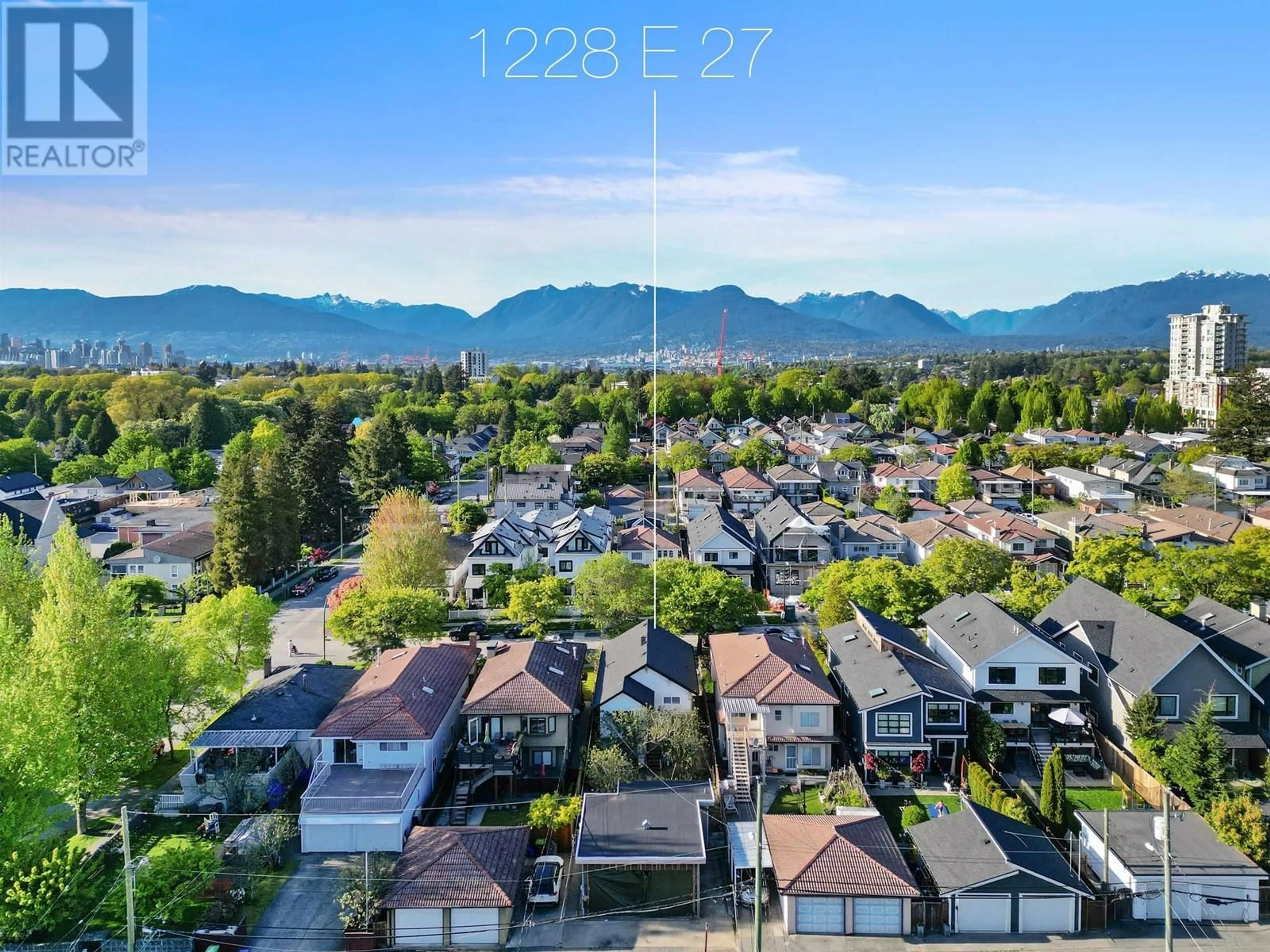 A pic from outside/outdoor area/front of a property/back of a property/a pic from drone, mountain view for 1228 27TH AVENUE, Vancouver British Columbia V5V2L8