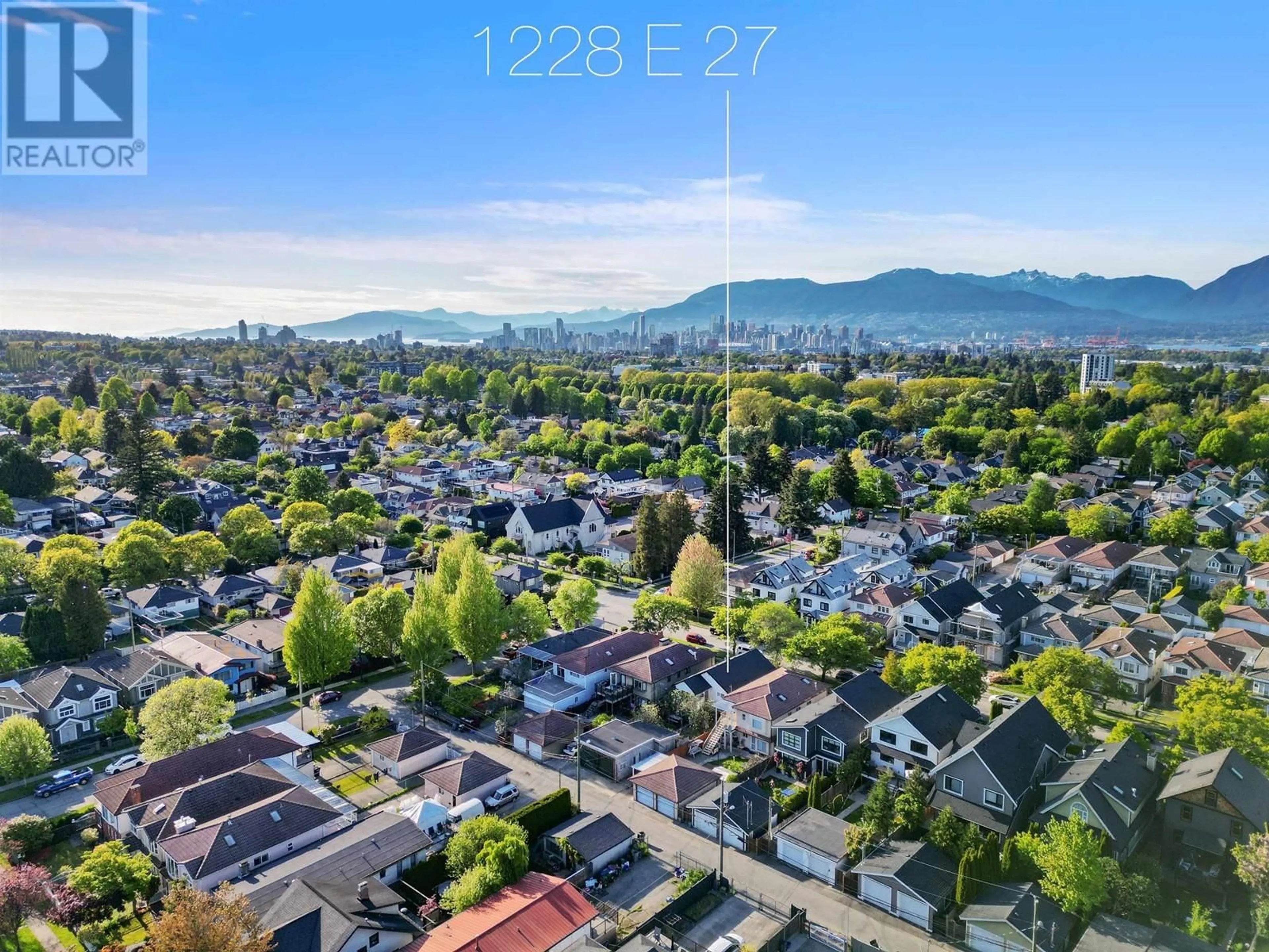 A pic from outside/outdoor area/front of a property/back of a property/a pic from drone, mountain view for 1228 27TH AVENUE, Vancouver British Columbia V5V2L8