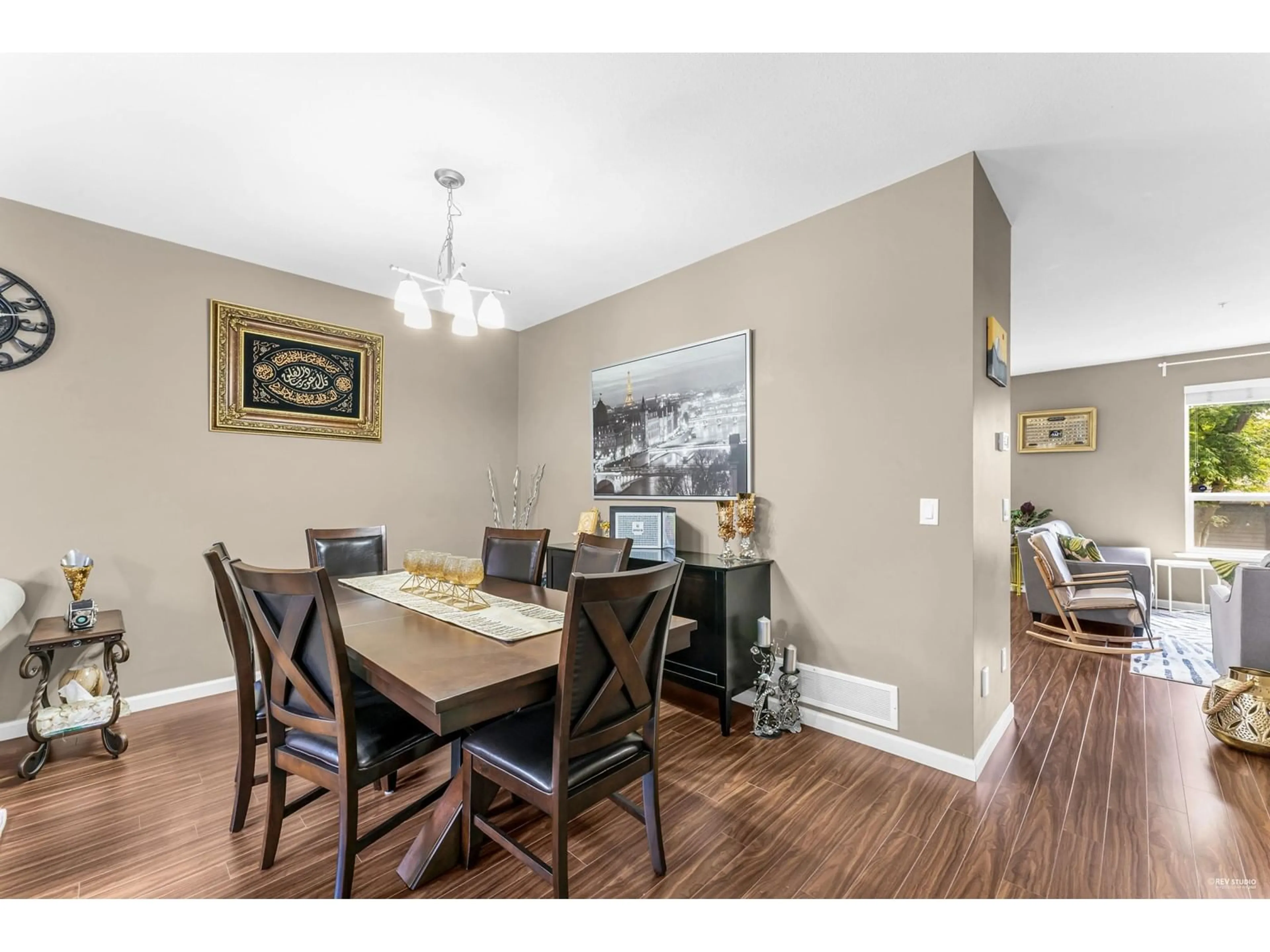 Dining room, wood/laminate floor for 6940 208A, Langley British Columbia V2Y0G1
