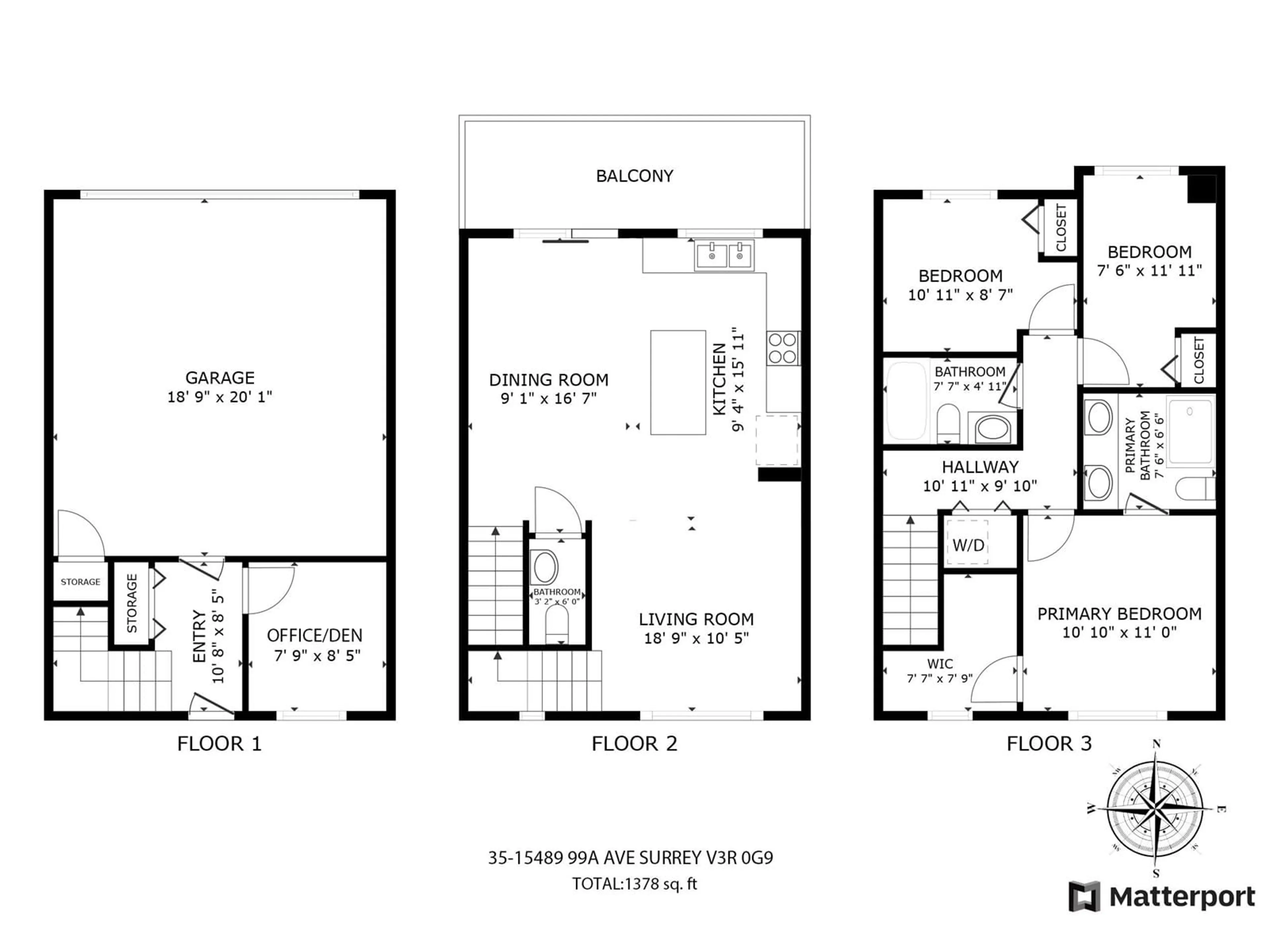 Floor plan for 35 - 15489 99A AVE, Surrey British Columbia V3R0G9