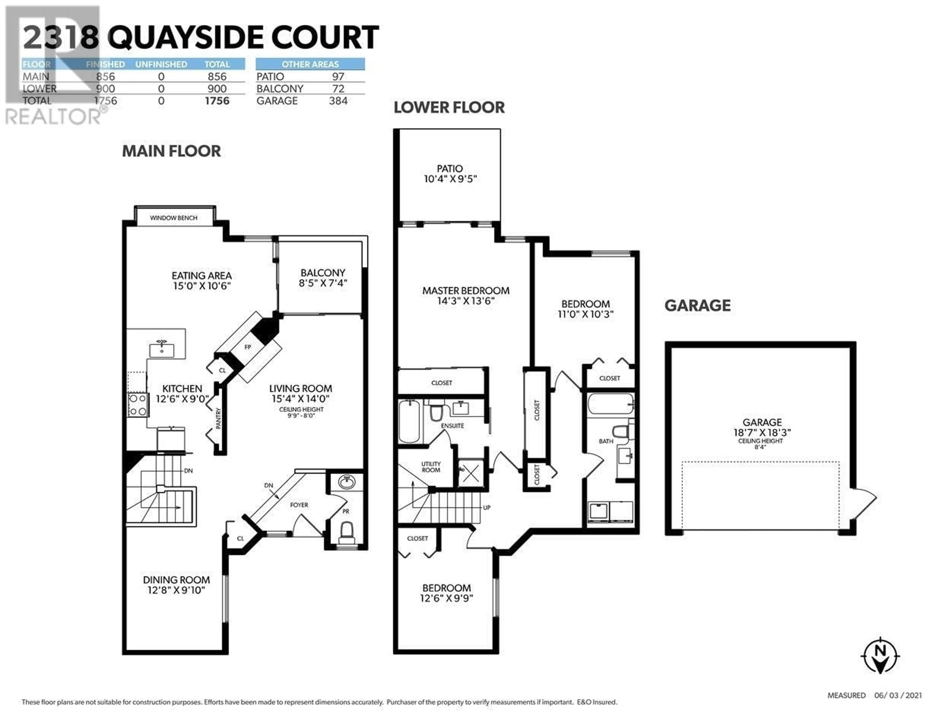 Floor plan for 2318 QUAYSIDE COURT, Vancouver British Columbia V5P4W2