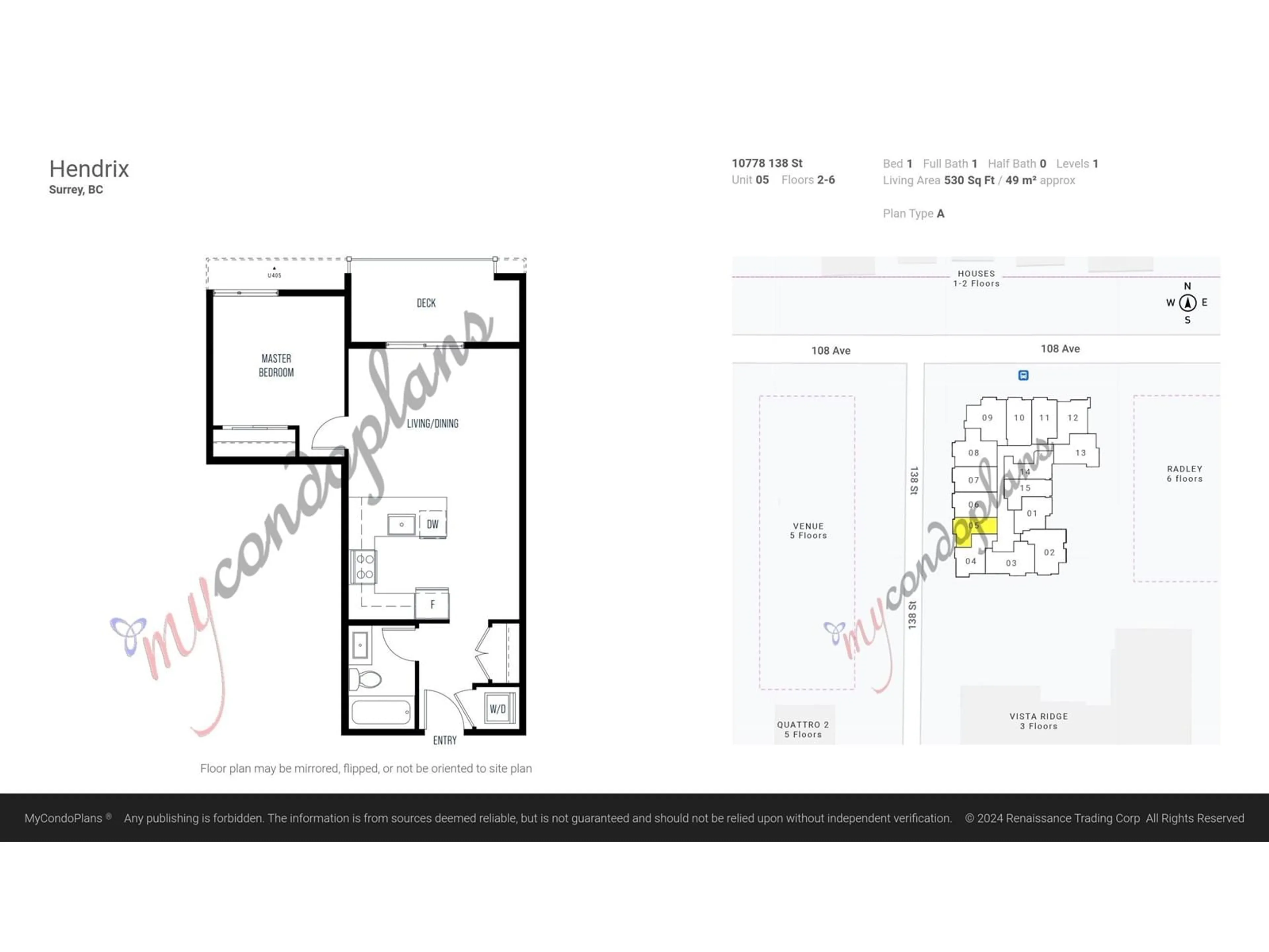 Floor plan for 405 - 10778 138, Surrey British Columbia V3T5T2