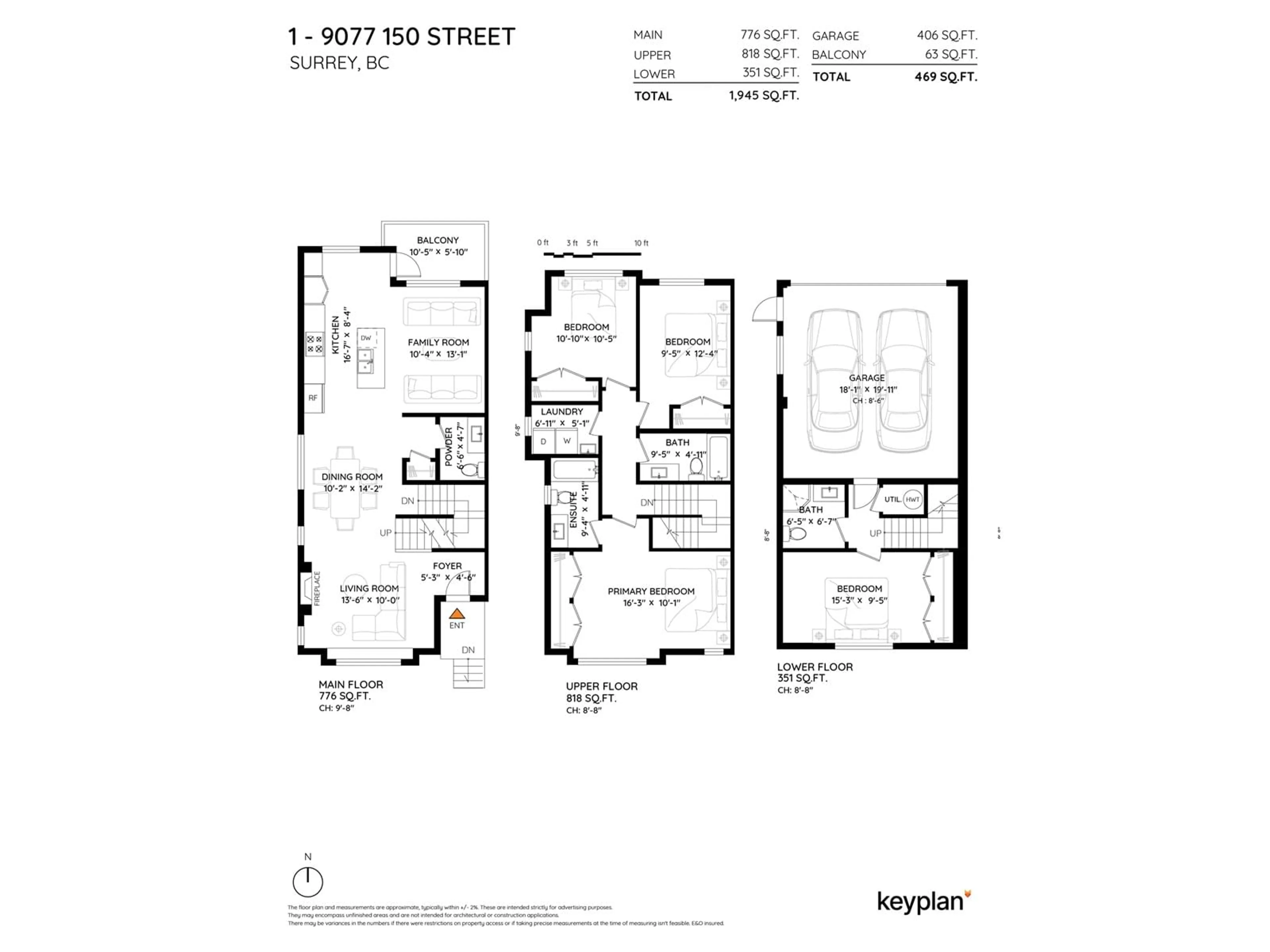 Floor plan for 1 - 9077 150, Surrey British Columbia V3R7Z2