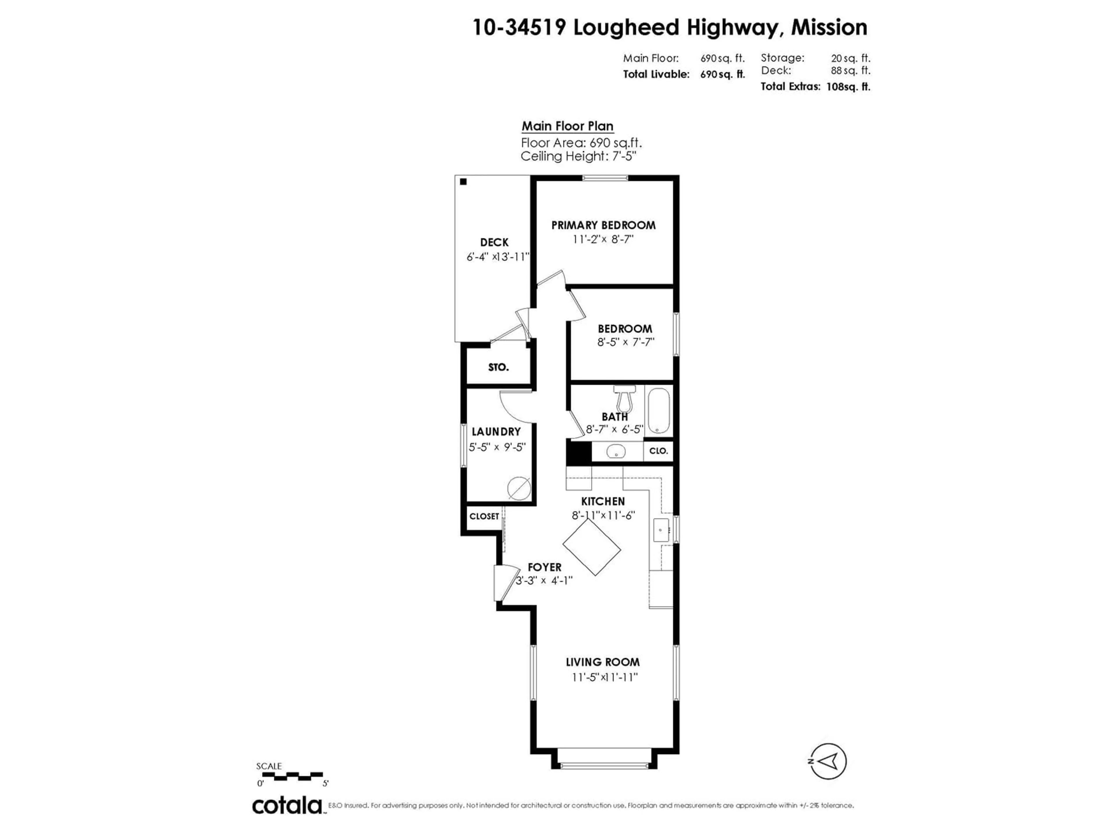 Floor plan for 10 - 34519 LOUGHEED, Mission British Columbia V2V6N7