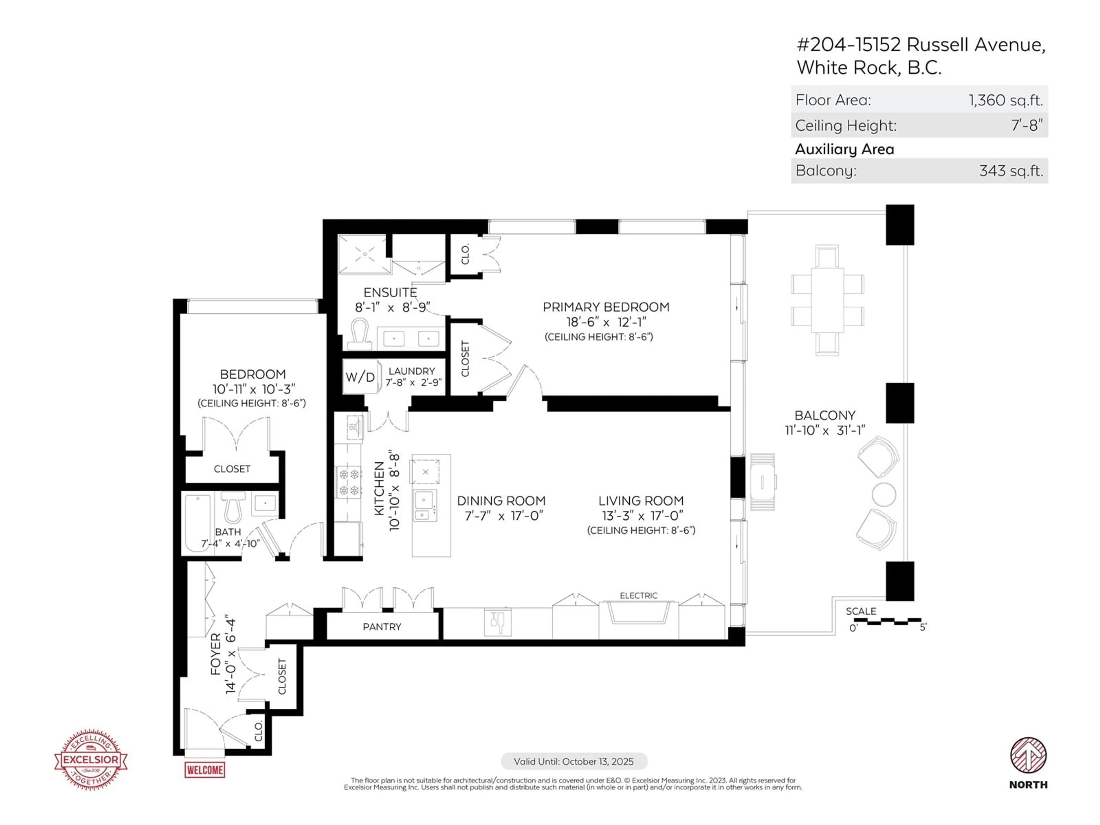 Floor plan for 204 - 15152 RUSSELL, White Rock British Columbia V4B0A3