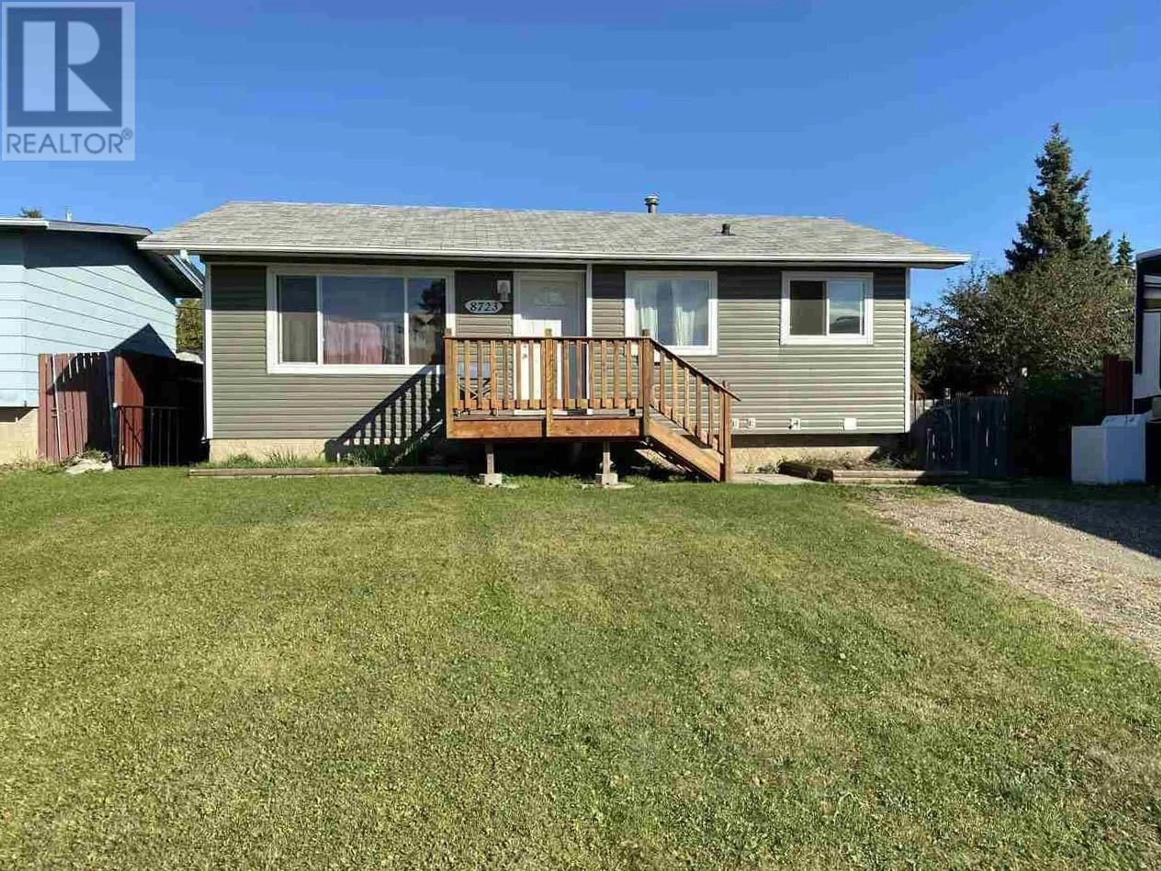 A pic from outside/outdoor area/front of a property/back of a property/a pic from drone, street for 8723 88 STREET, Fort St. John British Columbia V1J5A3