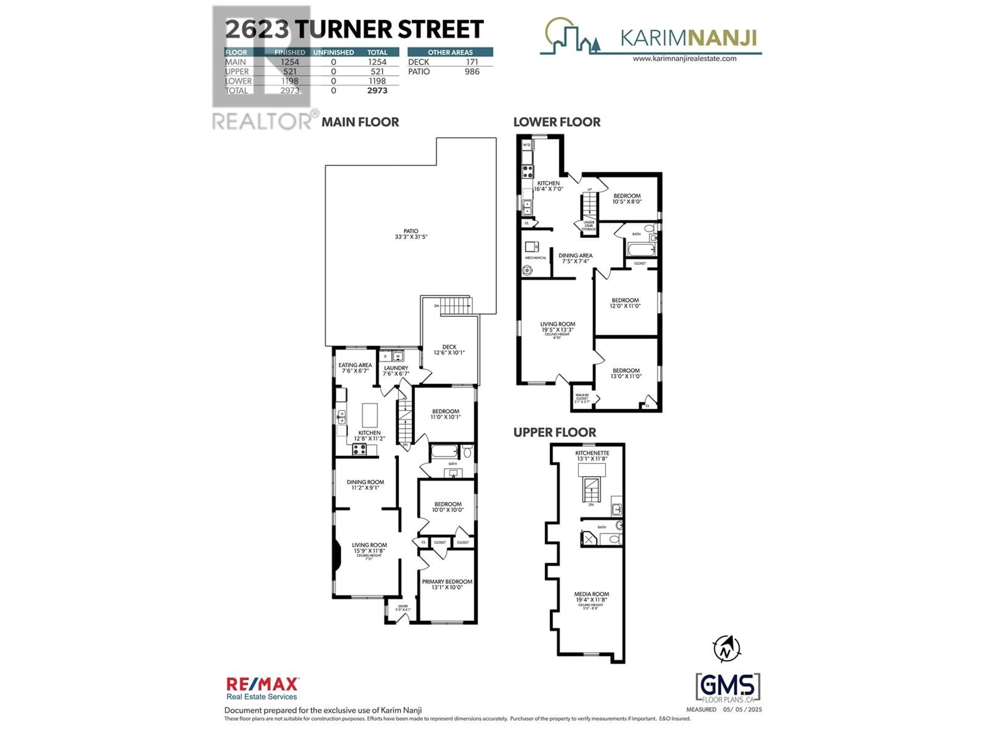 Floor plan for 2623 TURNER STREET, Vancouver British Columbia V5K2G1