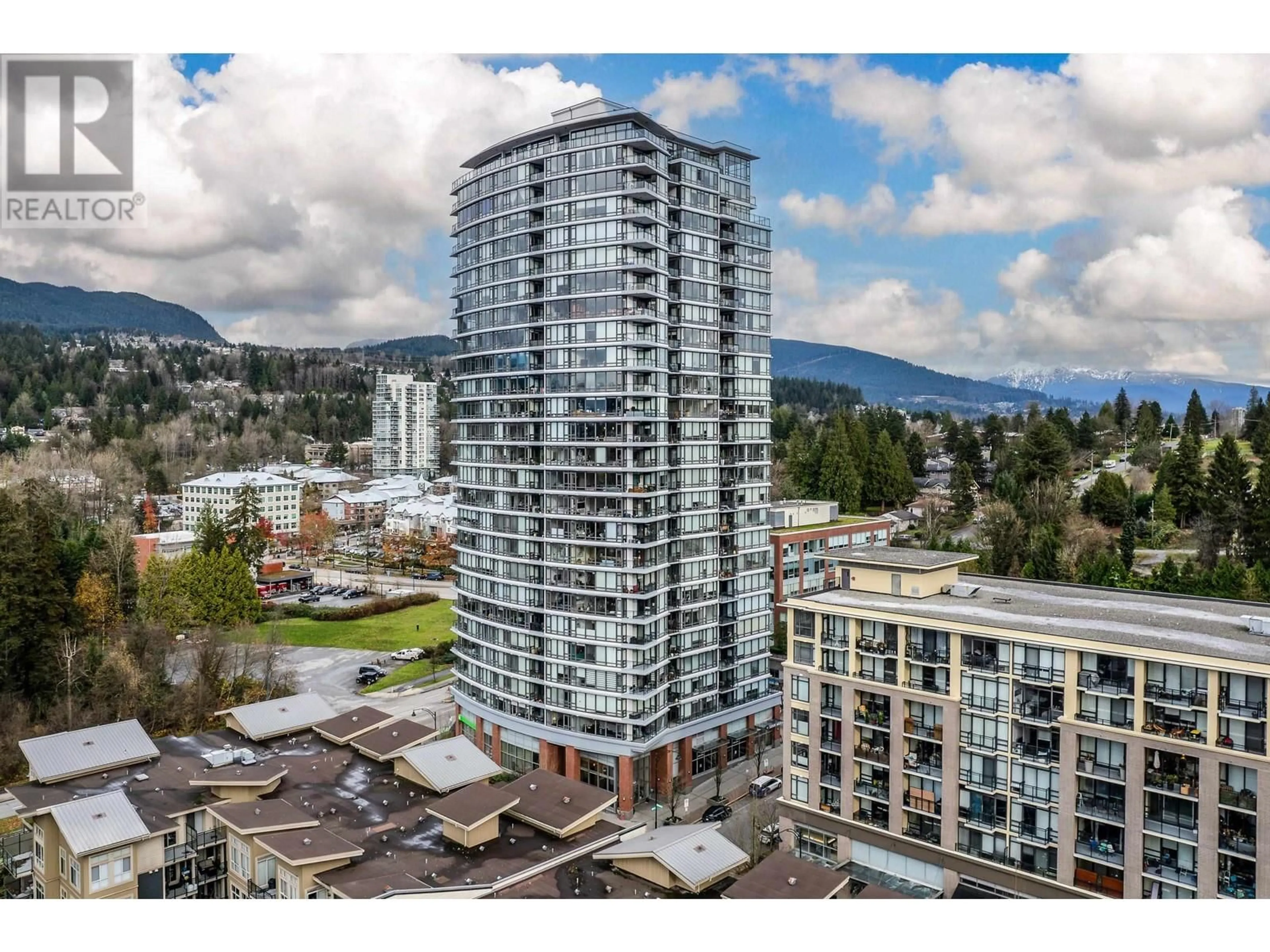 A pic from outside/outdoor area/front of a property/back of a property/a pic from drone, city buildings view from balcony for 204 - 110 BREW STREET, Port Moody British Columbia V3H0E4
