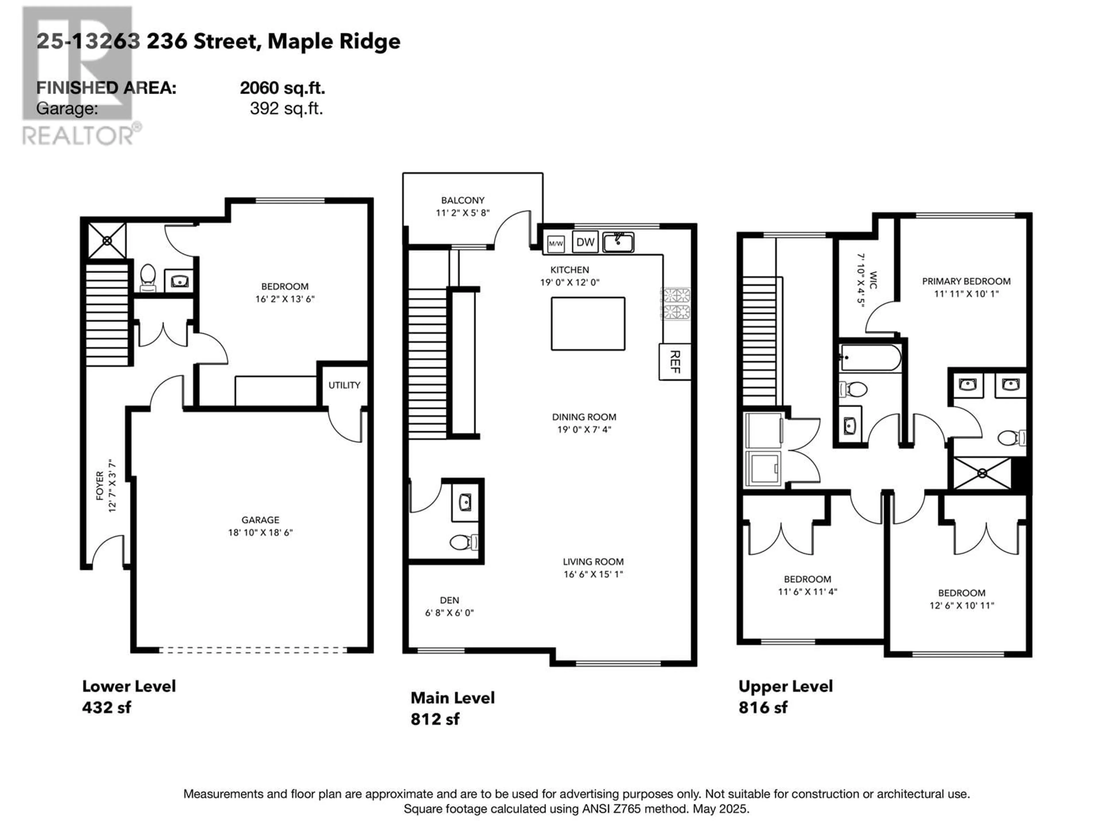 Floor plan for 25 - 13263 236 STREET, Maple Ridge British Columbia V4R0H3
