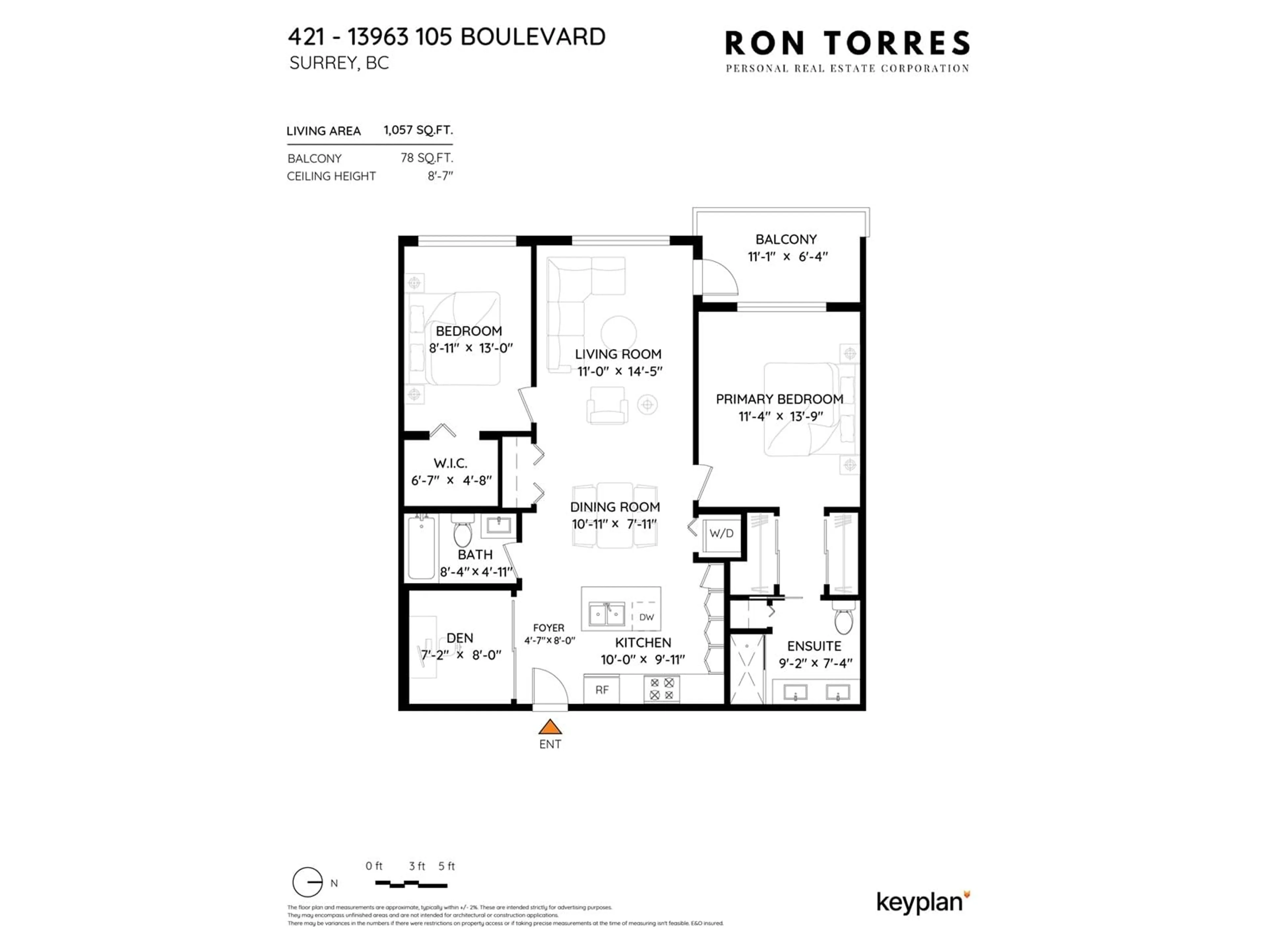 Floor plan for 421 - 13963 105, Surrey British Columbia V3T0M9