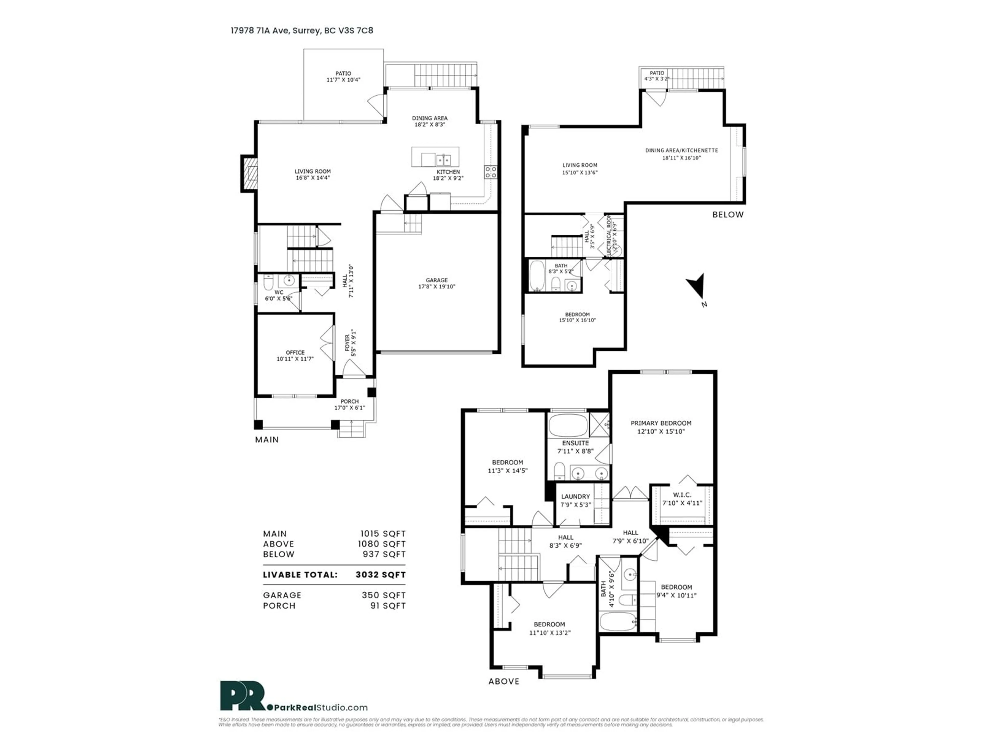 Floor plan for 17978 71A, Surrey British Columbia V3S7C8