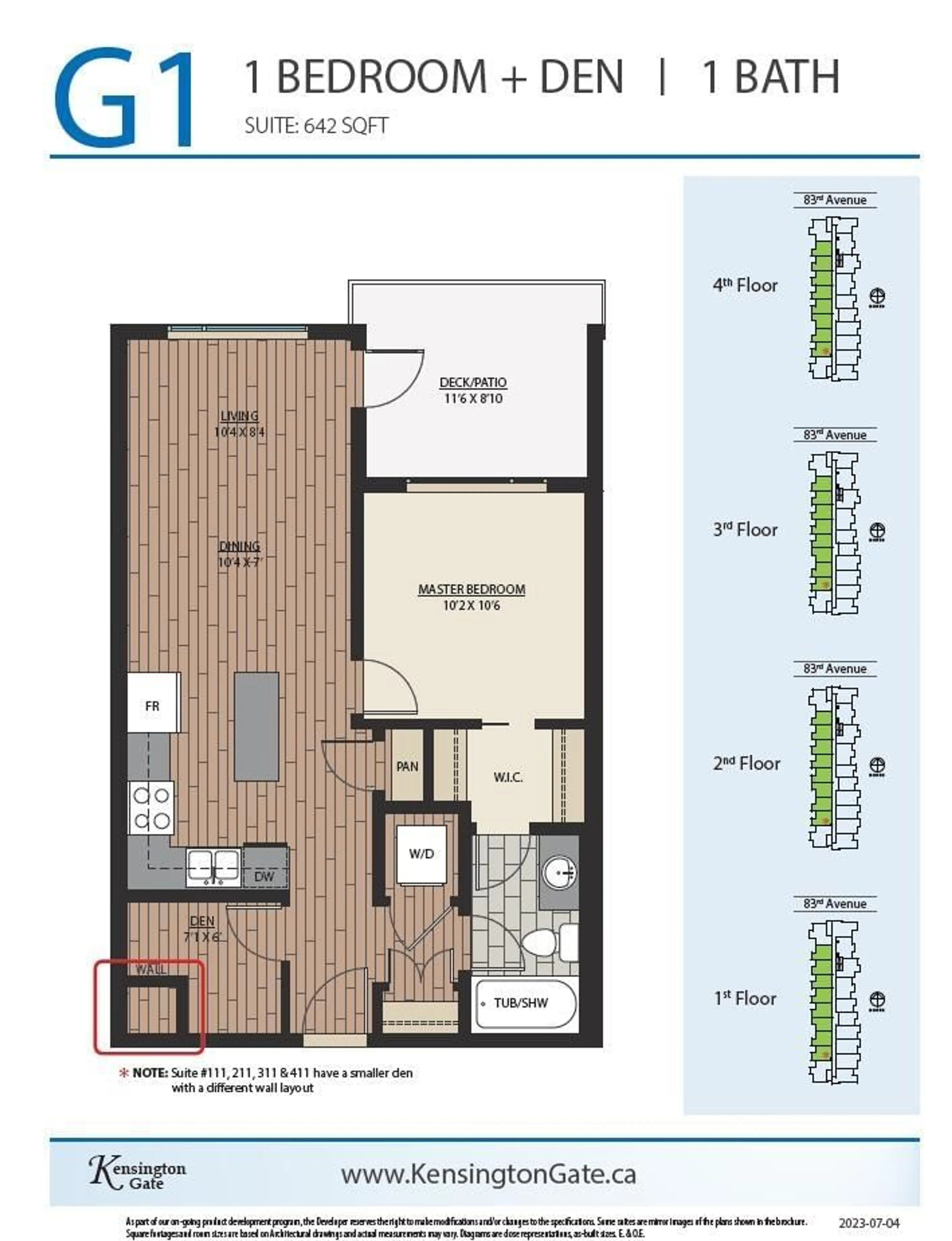 Floor plan for 112 - 20932 83, Langley British Columbia V0V0V0