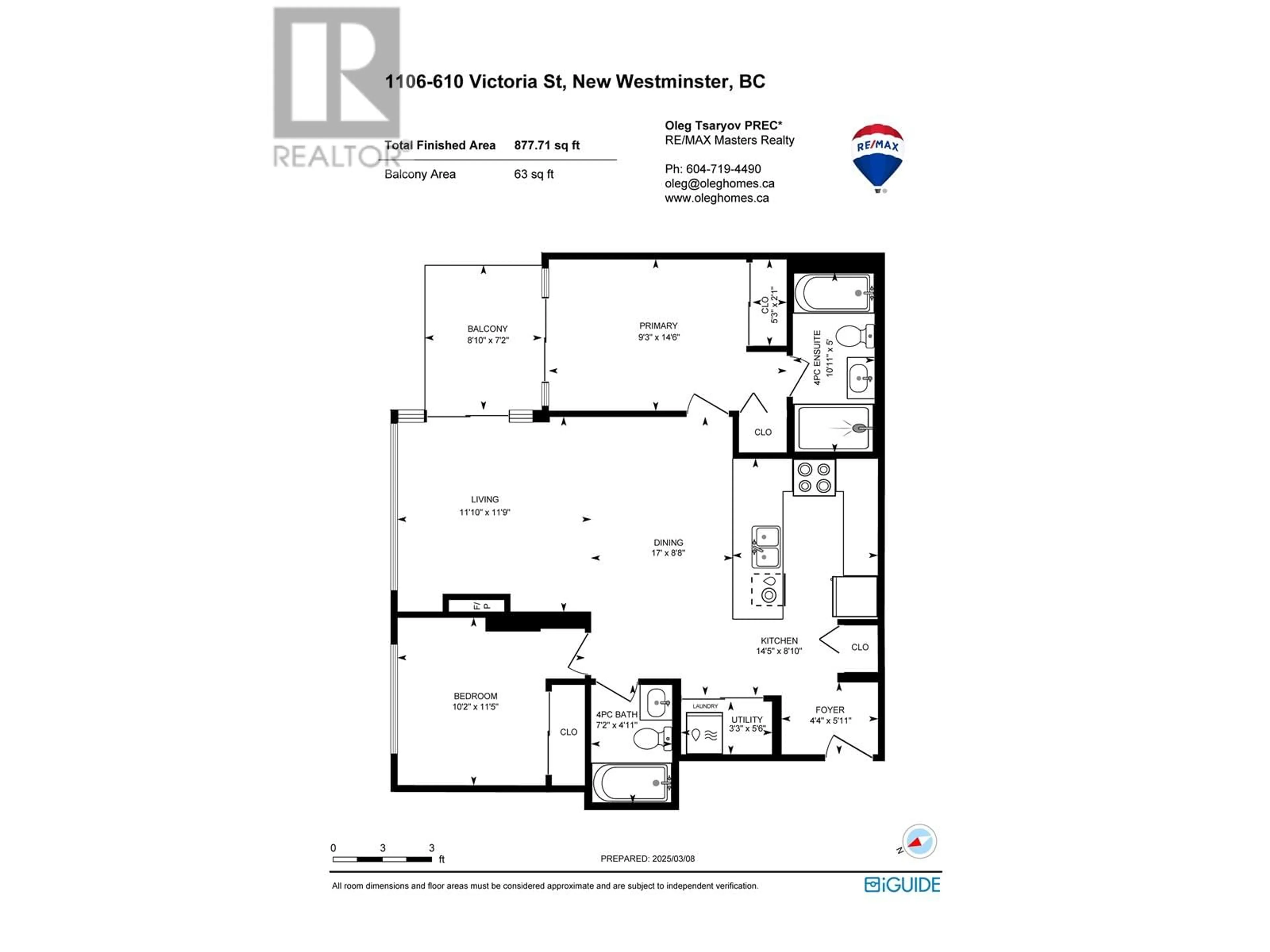 Floor plan for 1106 - 610 VICTORIA STREET, New Westminster British Columbia V3M0A5