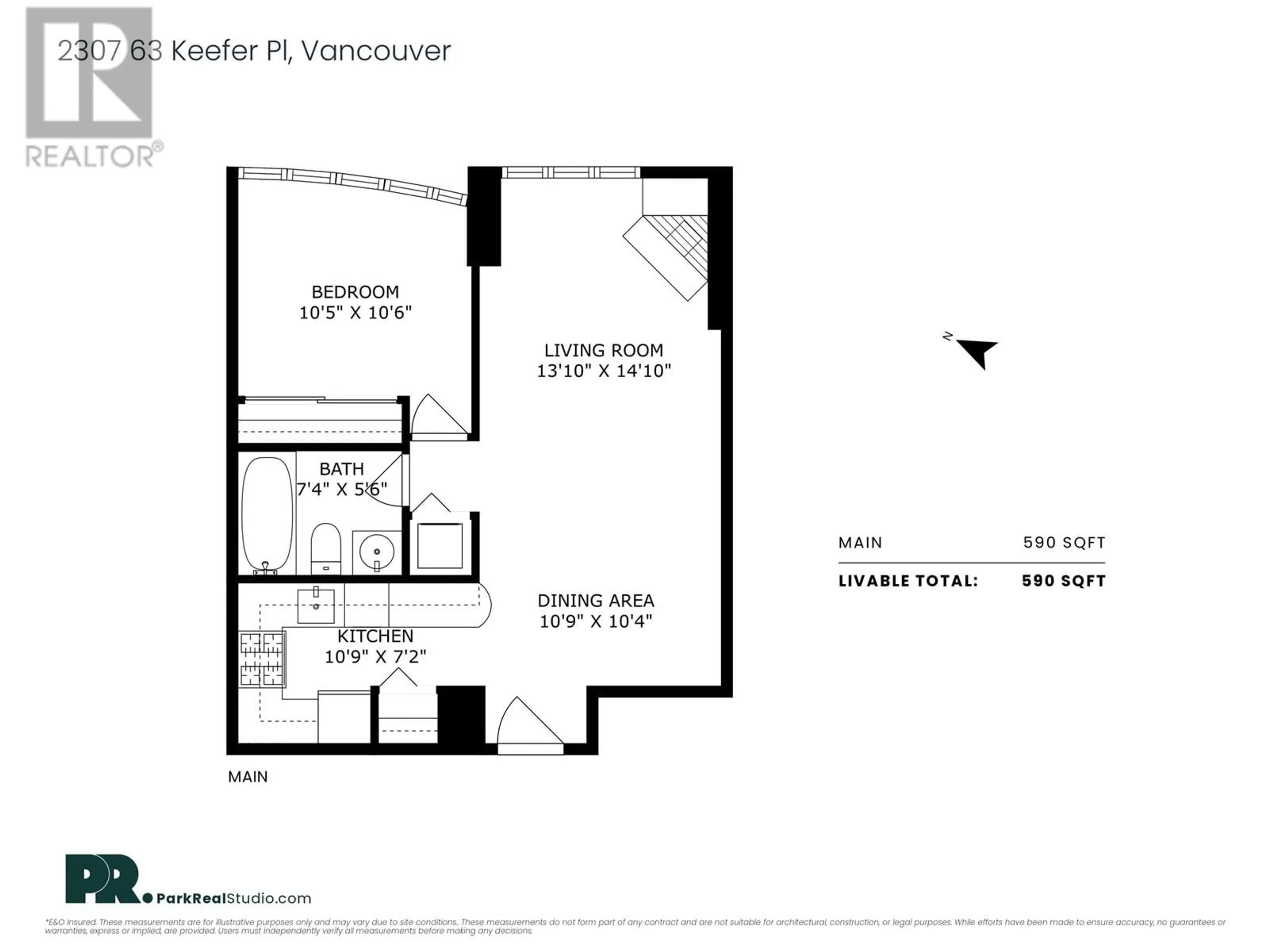 Floor plan for 2307 - 63 KEEFER PLACE, Vancouver British Columbia V6B6N6