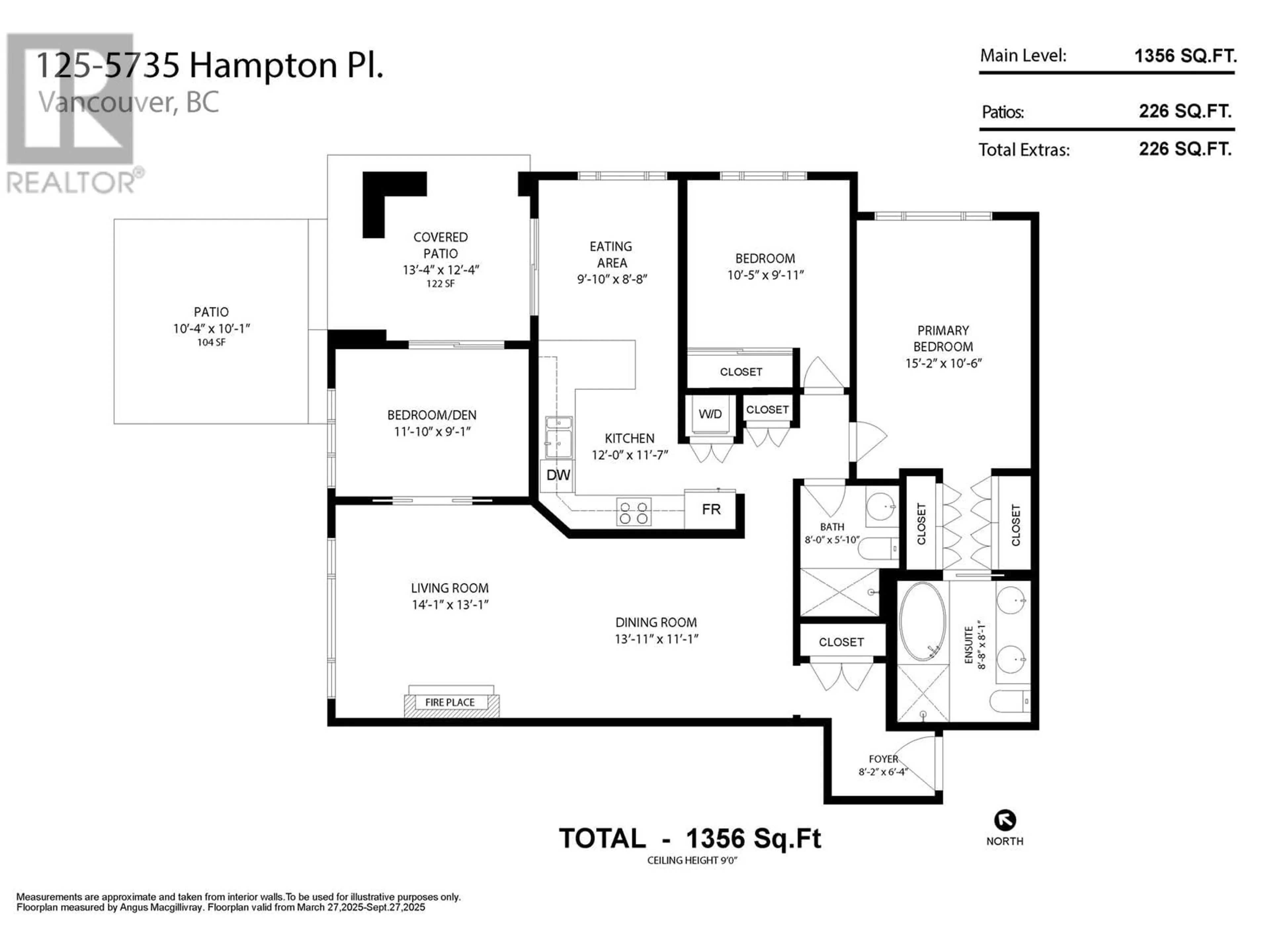 Floor plan for 125 - 5735 HAMPTON PLACE, Vancouver British Columbia V6T2G8