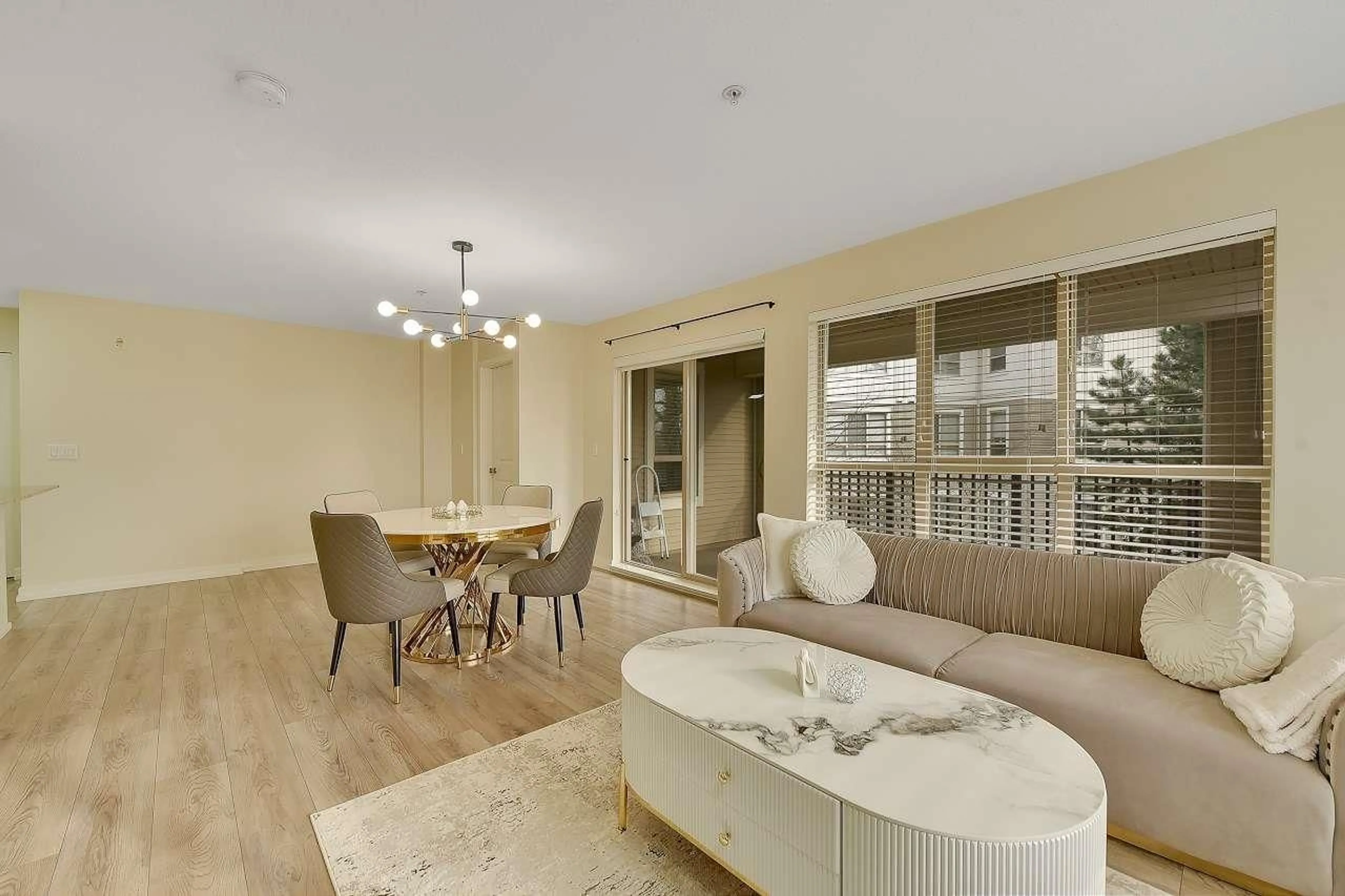 Living room with furniture, wood/laminate floor for C305 - 8929 202, Langley British Columbia V4A3V8