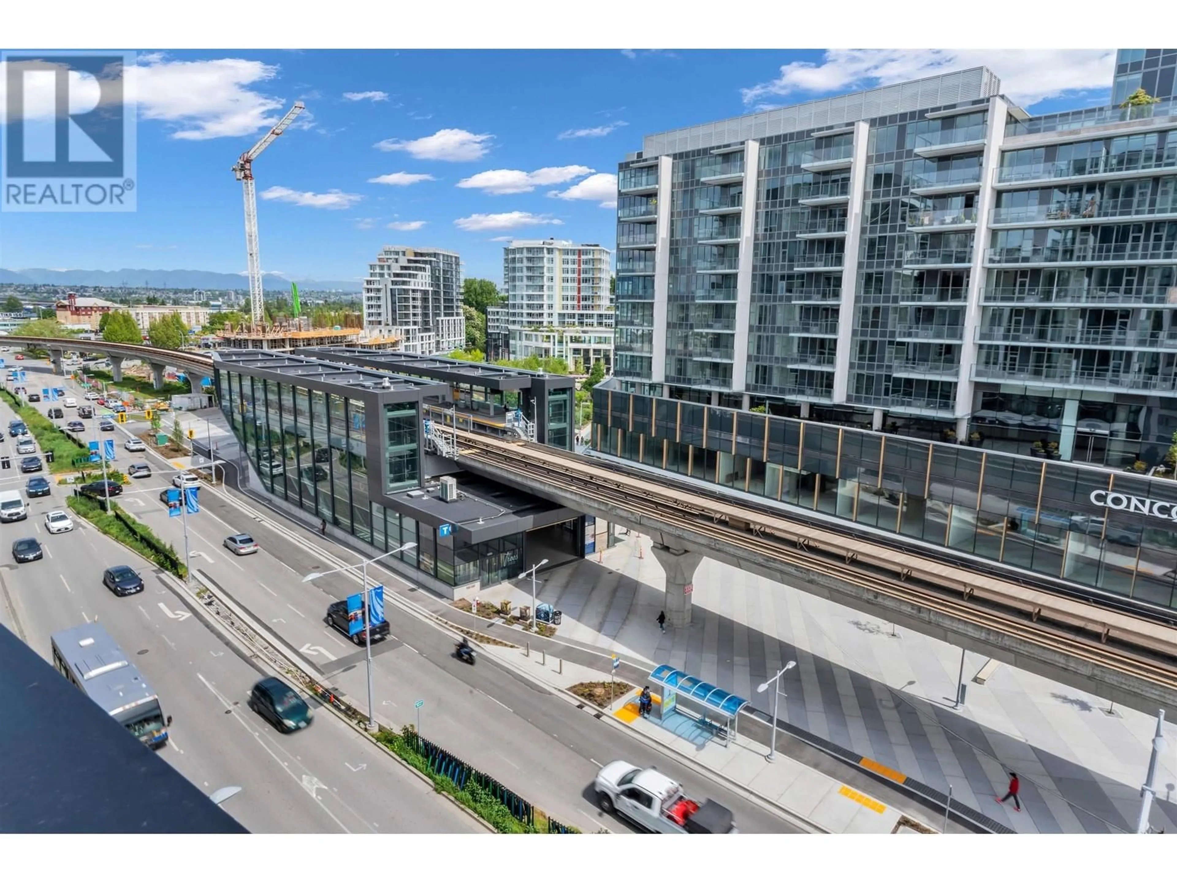 A pic from outside/outdoor area/front of a property/back of a property/a pic from drone, city buildings view from balcony for 905 - 8199 CAPSTAN WAY, Richmond British Columbia V6X0V1