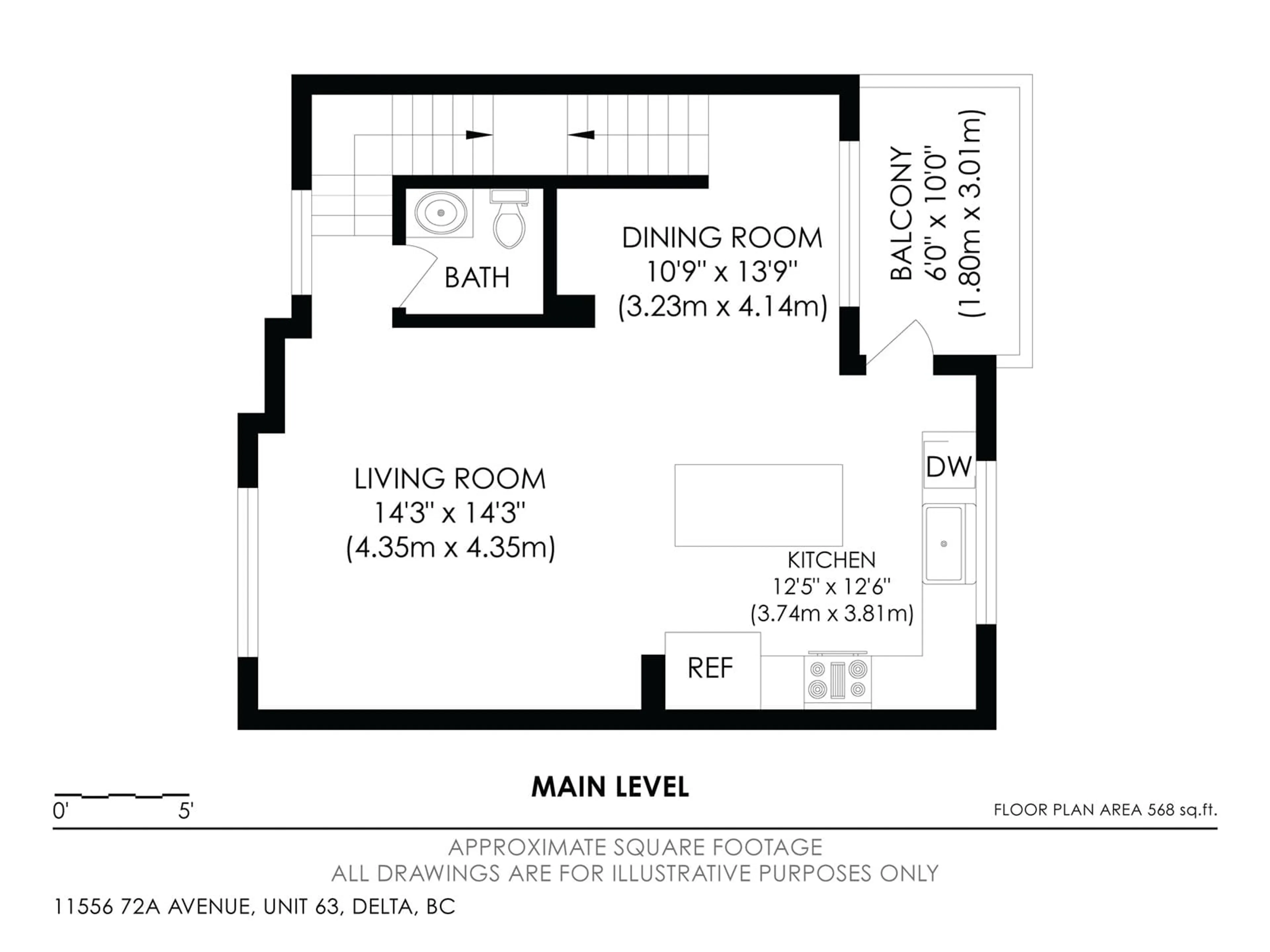 Floor plan for 63 - 11556 72A, Delta British Columbia V4C1A9