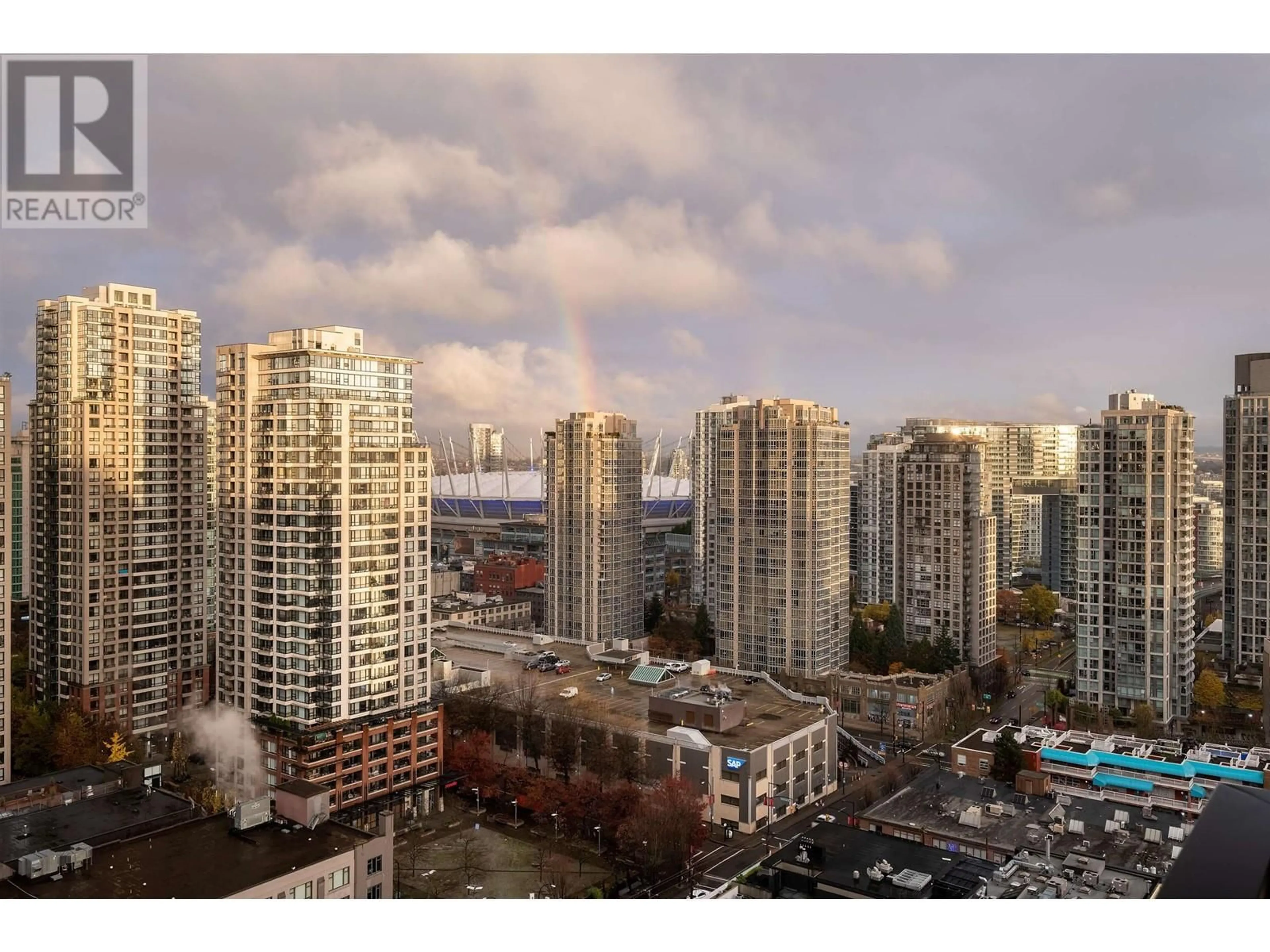 A pic from outside/outdoor area/front of a property/back of a property/a pic from drone, city buildings view from balcony for 2204 - 1055 HOMER STREET, Vancouver British Columbia V6B1G3