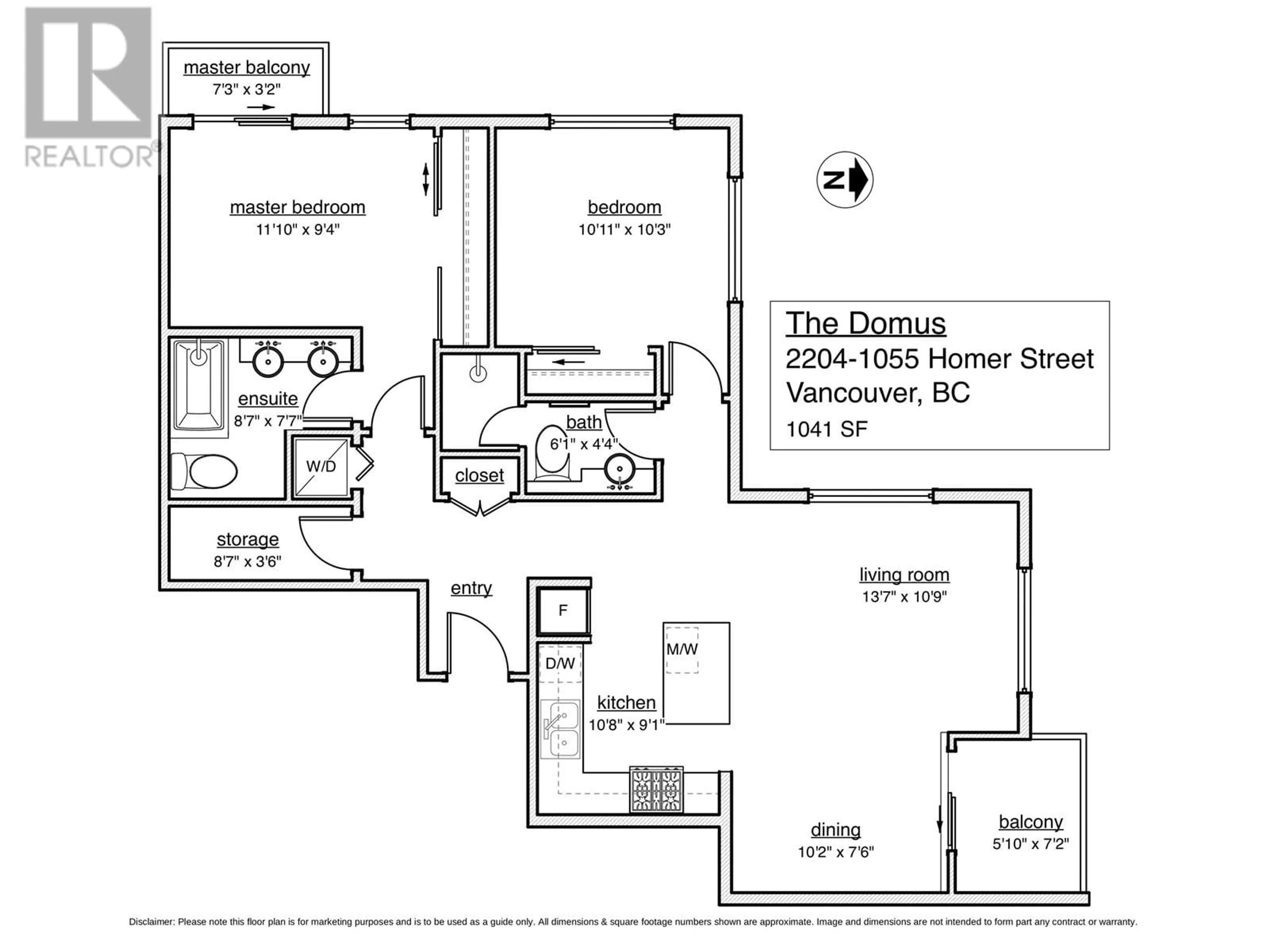 Floor plan for 2204 - 1055 HOMER STREET, Vancouver British Columbia V6B1G3
