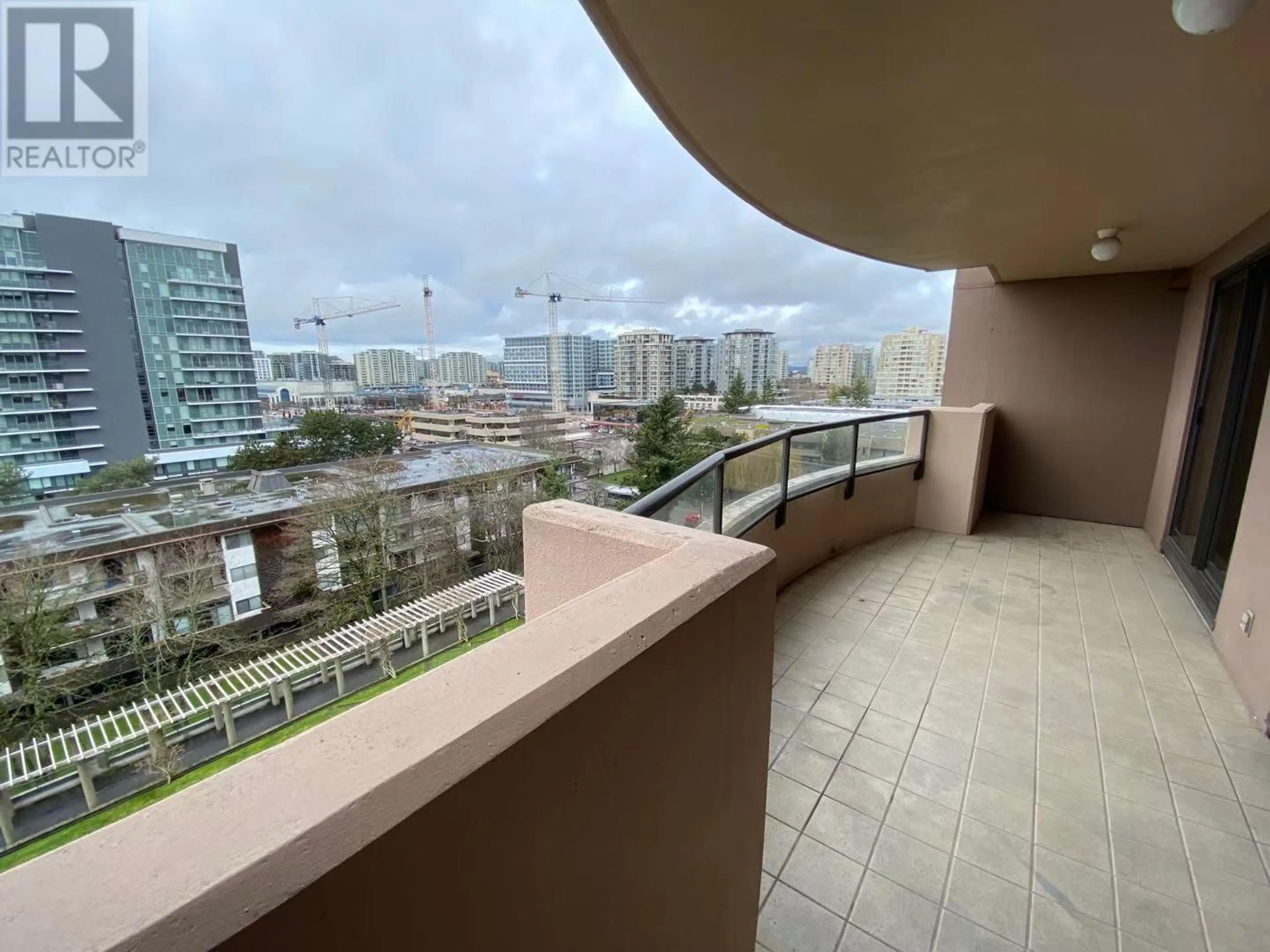 Balcony in the apartment, city buildings view from balcony for 902 - 6611 COONEY ROAD, Richmond British Columbia V6Y4C5