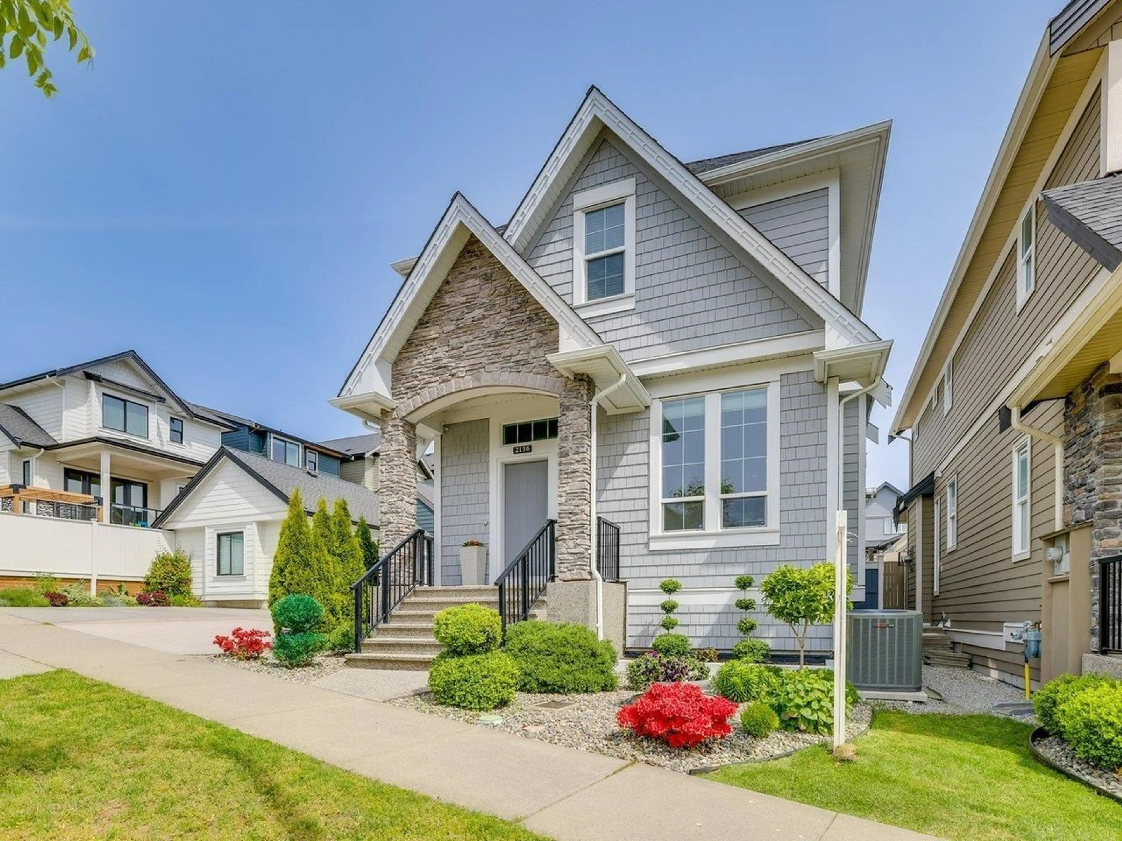 Home with vinyl exterior material, street for 2136 164A, Surrey British Columbia V3Z0V5