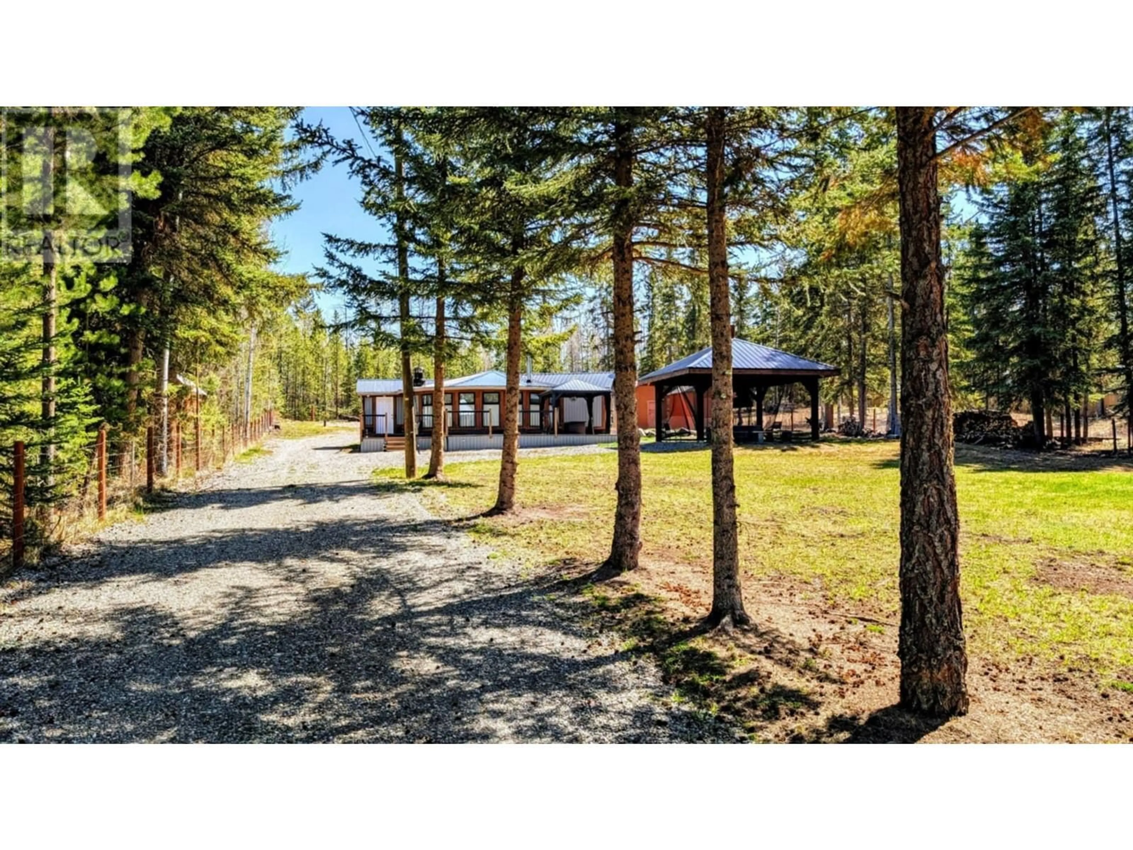 A pic from outside/outdoor area/front of a property/back of a property/a pic from drone, forest/trees view for 772 GREEN LAKE S ROAD, Green Lake British Columbia V0K2K2