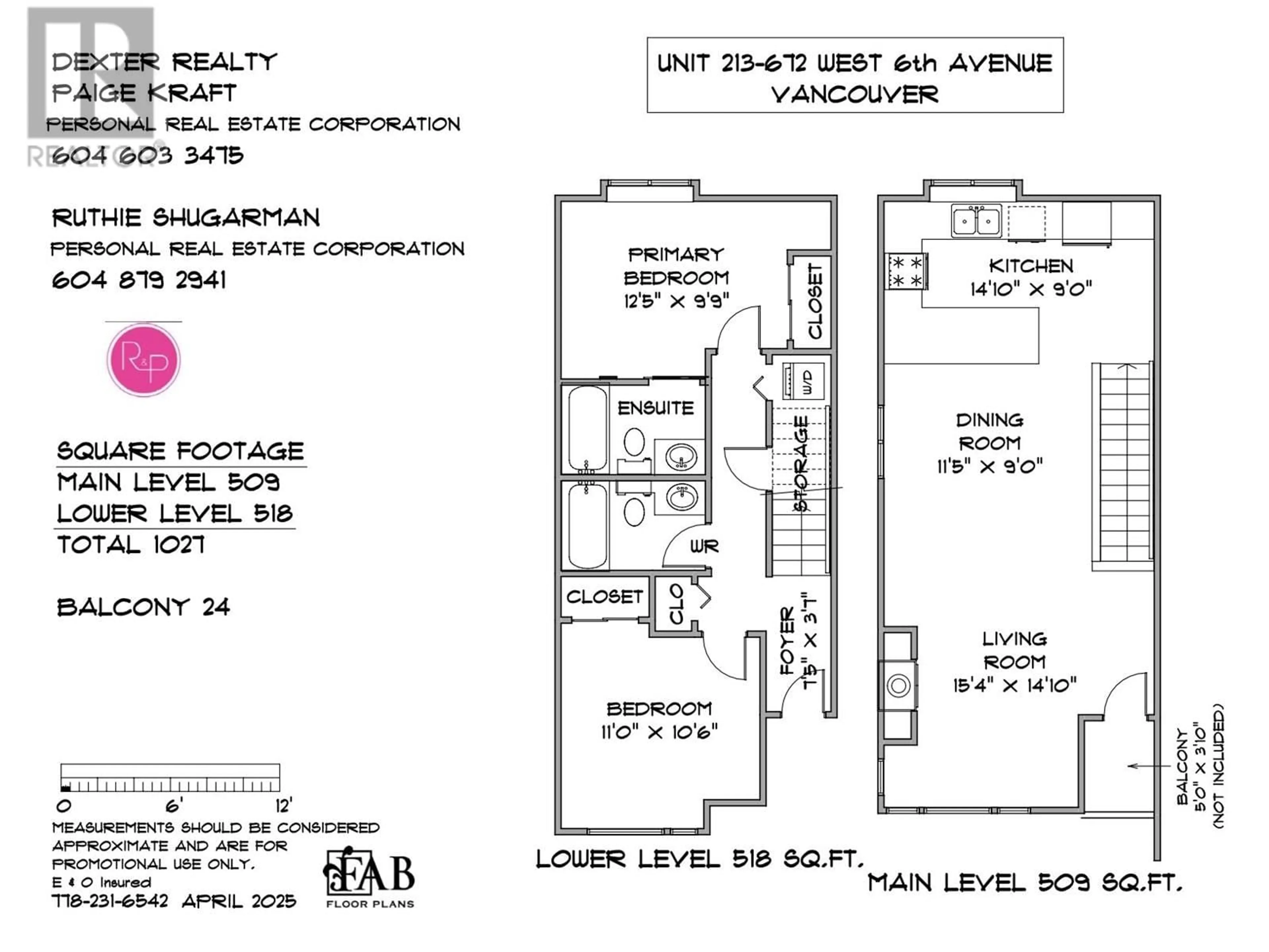 Floor plan for 213 - 672 6TH AVENUE, Vancouver British Columbia V5Z1A3