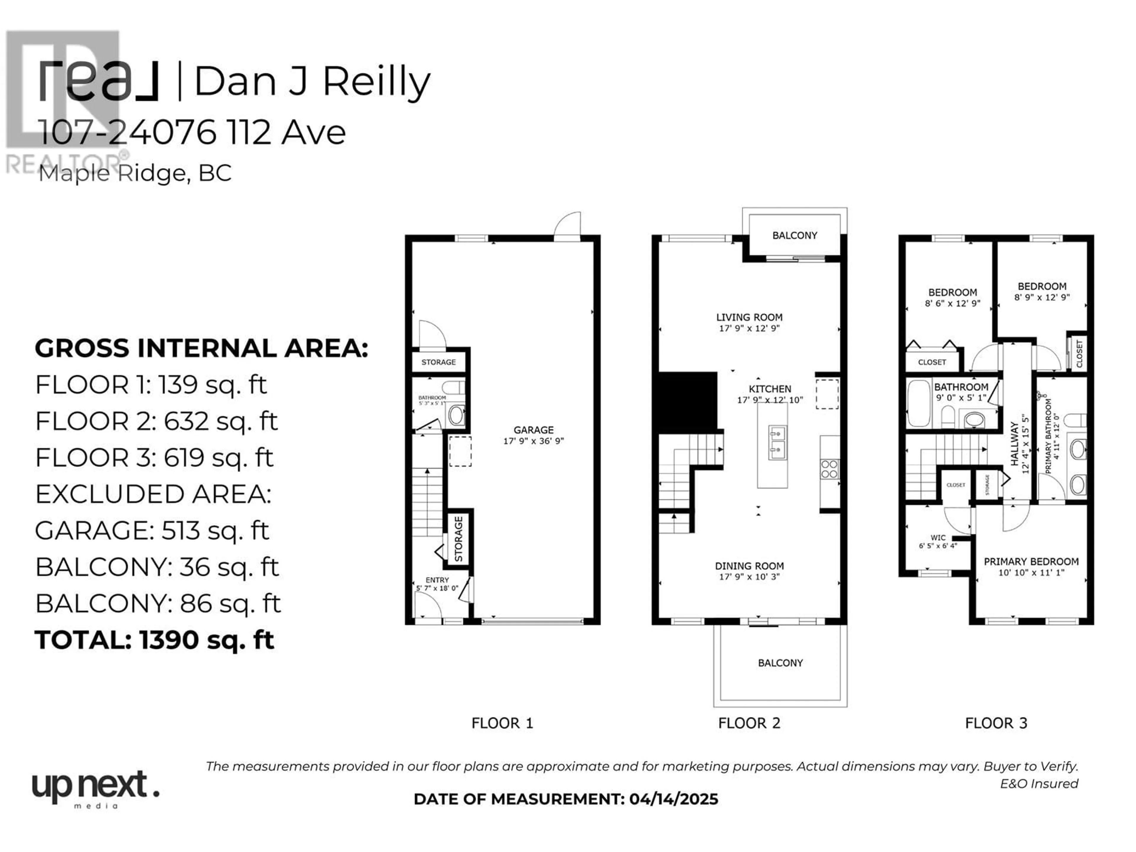 Floor plan for 107 - 24076 112 AVENUE, Maple Ridge British Columbia V2W0K2