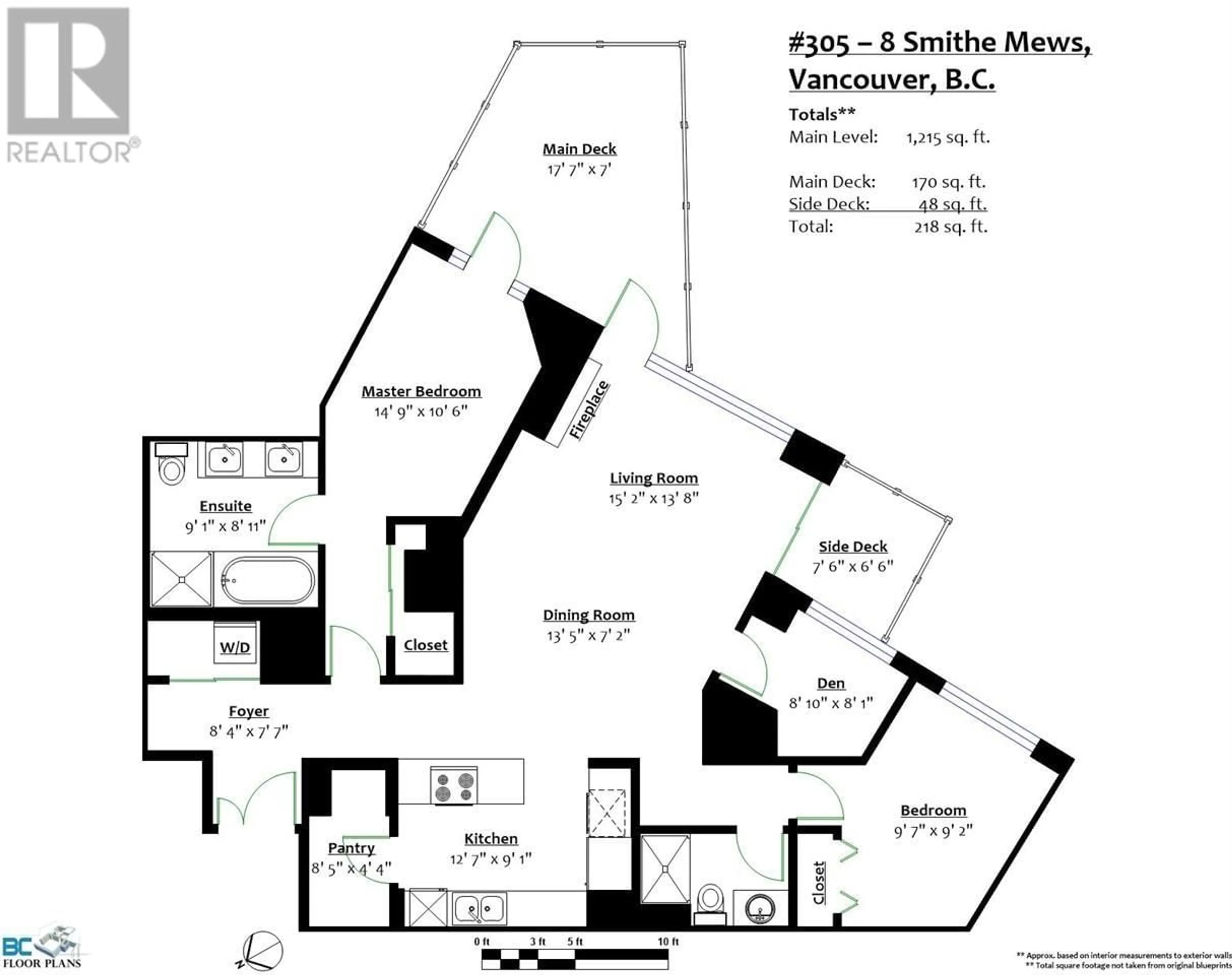 Floor plan for 305 - 8 SMITHE MEWS, Vancouver British Columbia V6B0A5