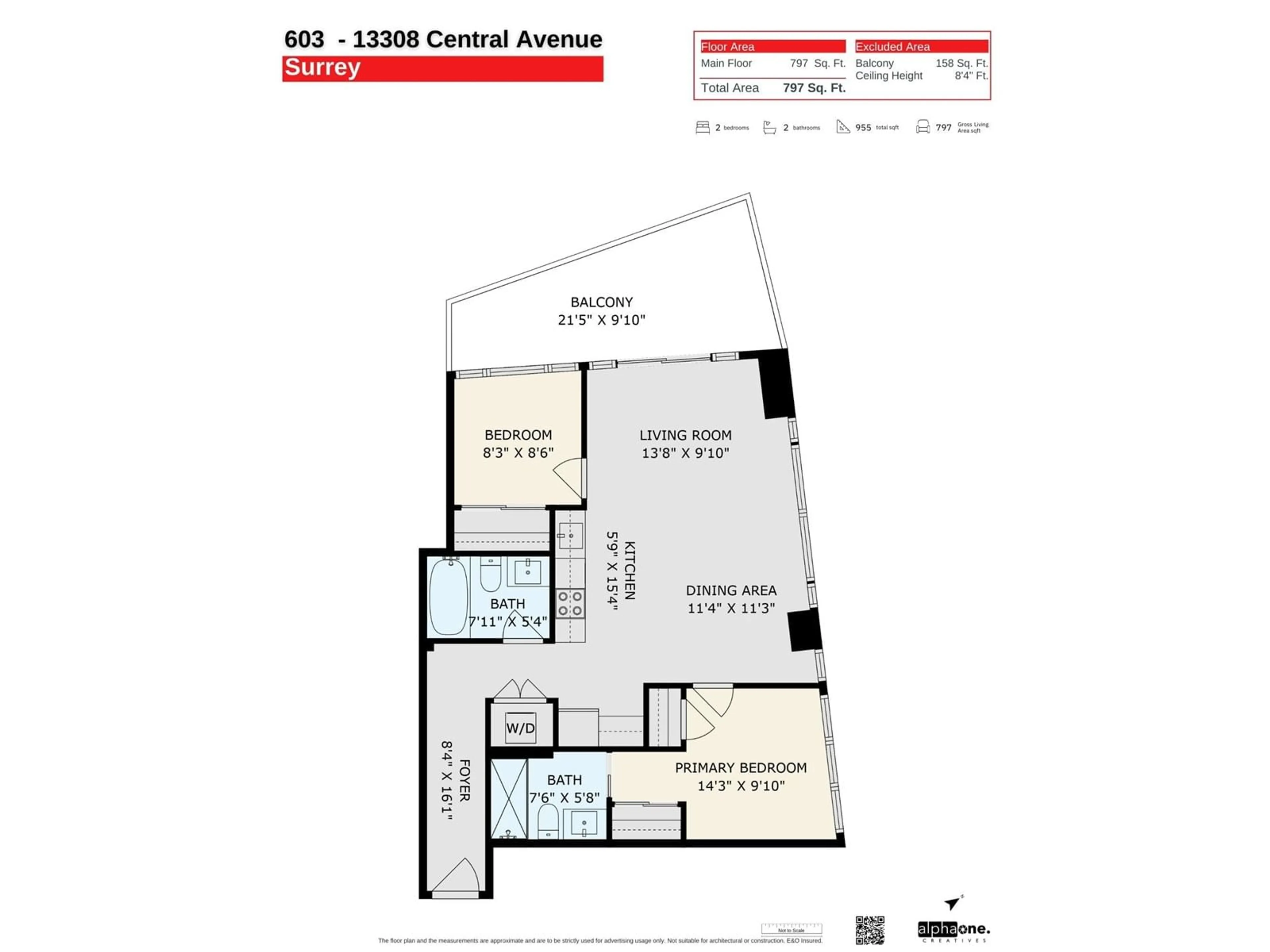 Floor plan for 603 - 13308 CENTRAL, Surrey British Columbia V3T0M4