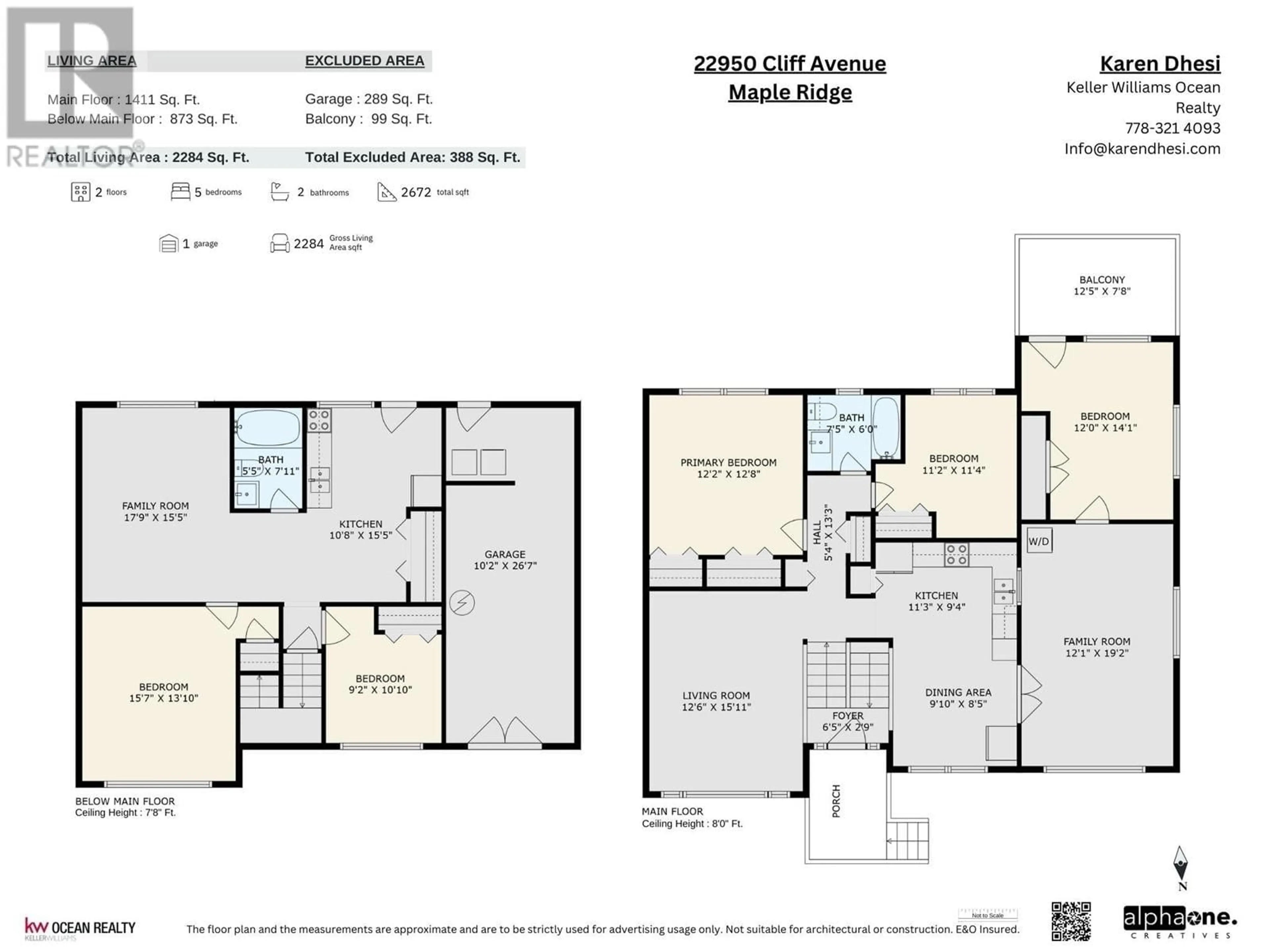 Floor plan for 22950 CLIFF AVENUE, Maple Ridge British Columbia V2X7Z9