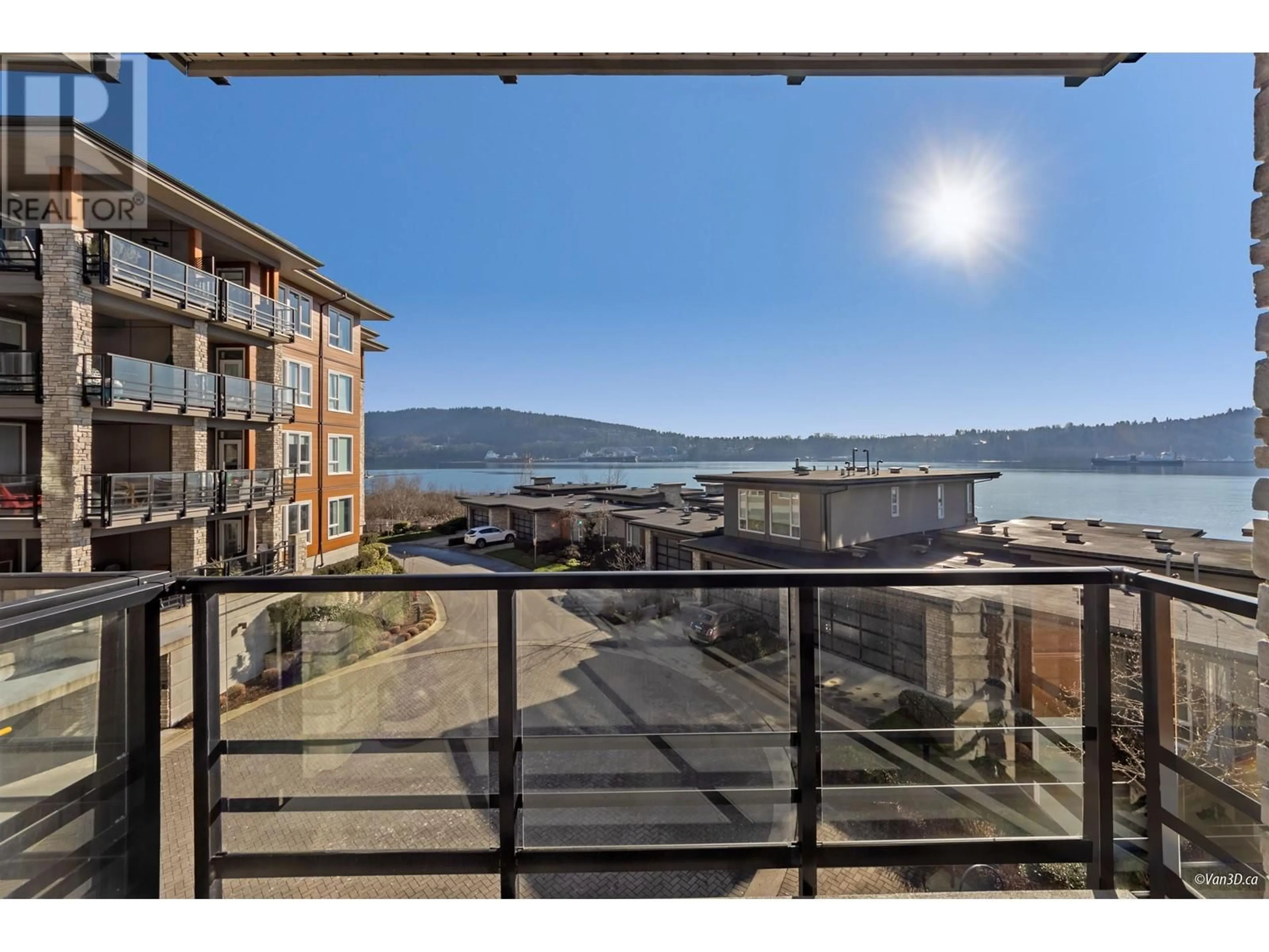 Balcony in the apartment, water/lake/river/ocean view for 209 - 3825 CATES LANDING WAY, North Vancouver British Columbia V7G0A6