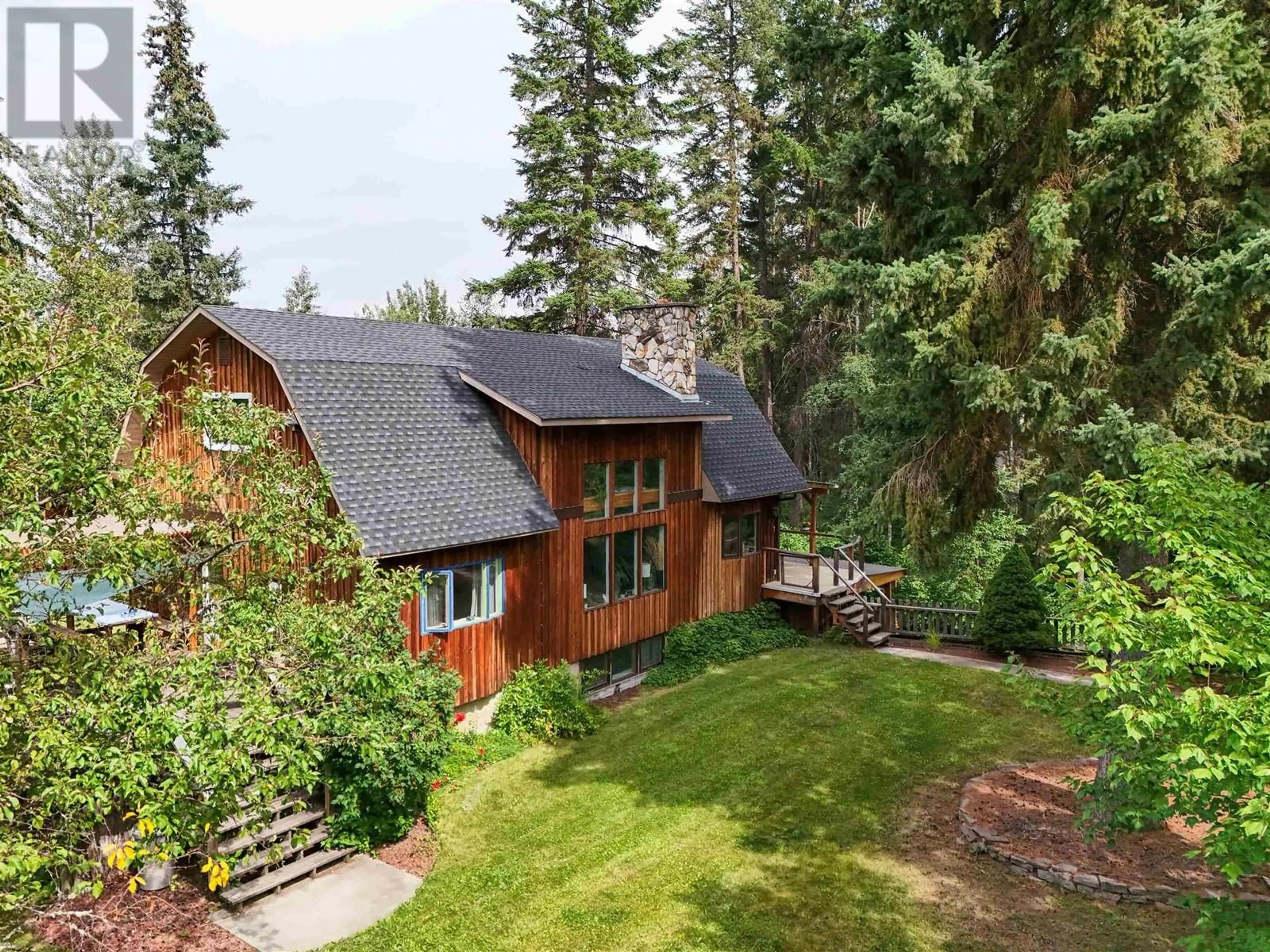 A pic from outside/outdoor area/front of a property/back of a property/a pic from drone, forest/trees view for 1974 HIGDON ROAD, Quesnel British Columbia V2J6J6