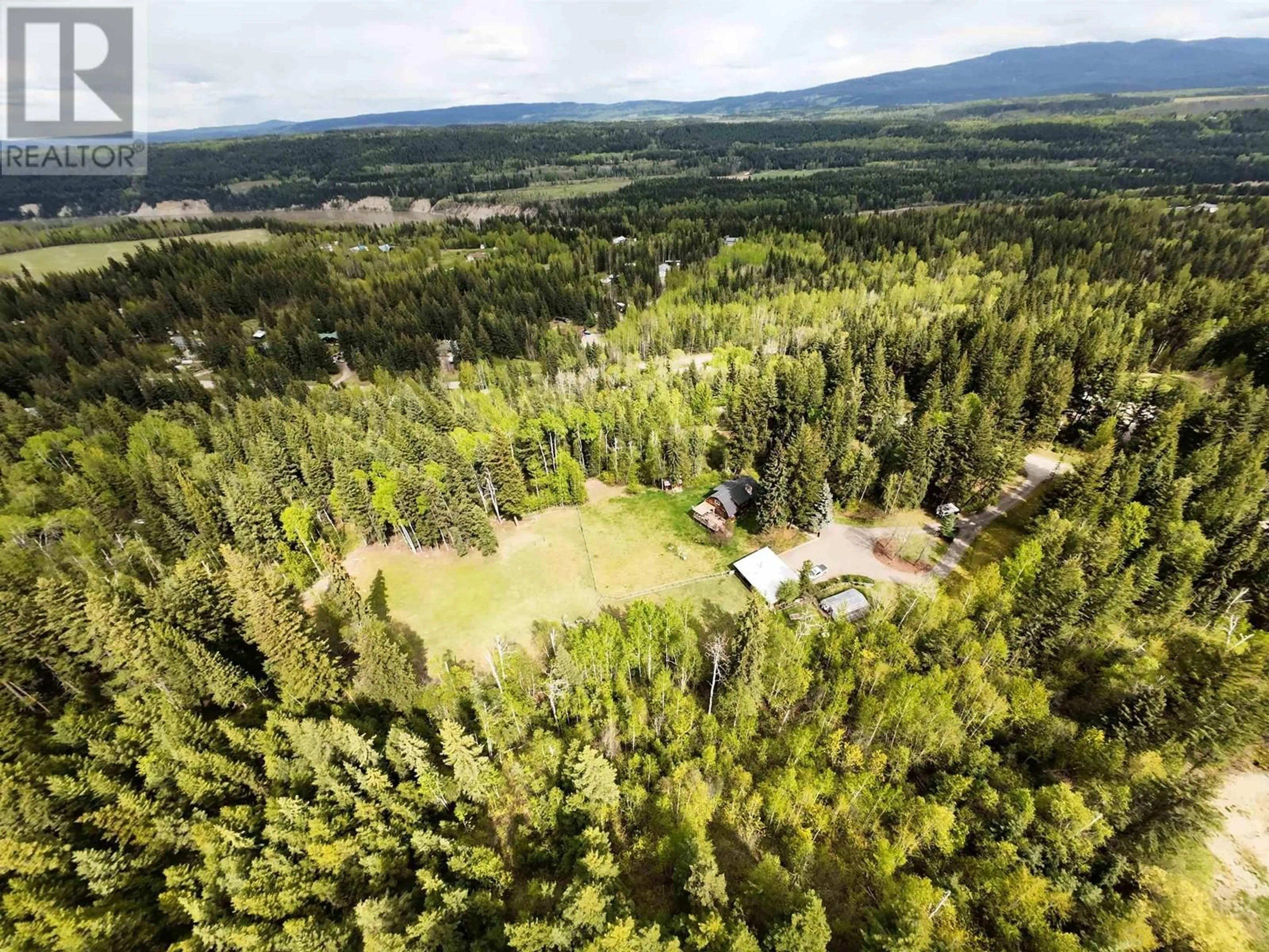 A pic from outside/outdoor area/front of a property/back of a property/a pic from drone, forest/trees view for 1974 HIGDON ROAD, Quesnel British Columbia V2J6J6