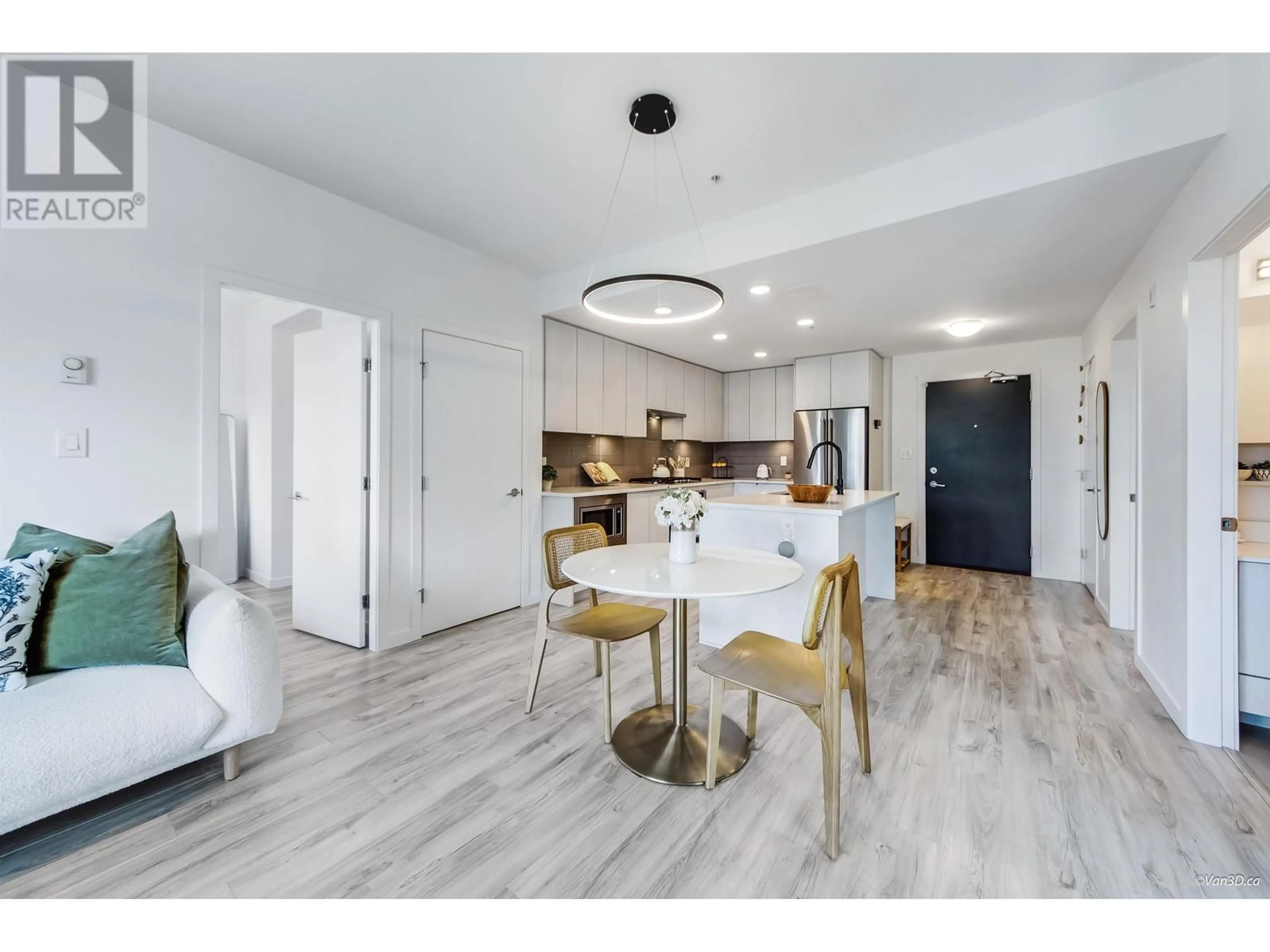 Open concept kitchen, wood/laminate floor for 309 - 621 REGAN AVENUE, Coquitlam British Columbia V3J0K1