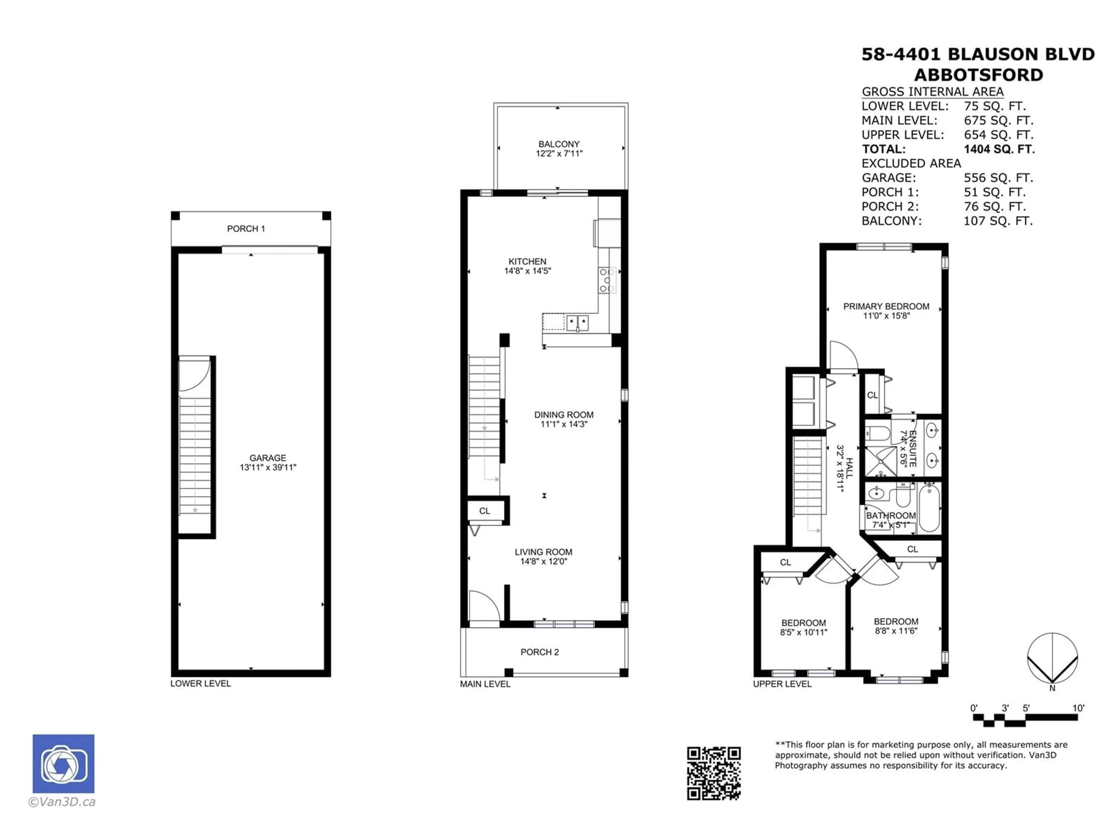 Floor plan for 58 - 4401 BLAUSON, Abbotsford British Columbia V3G0A4