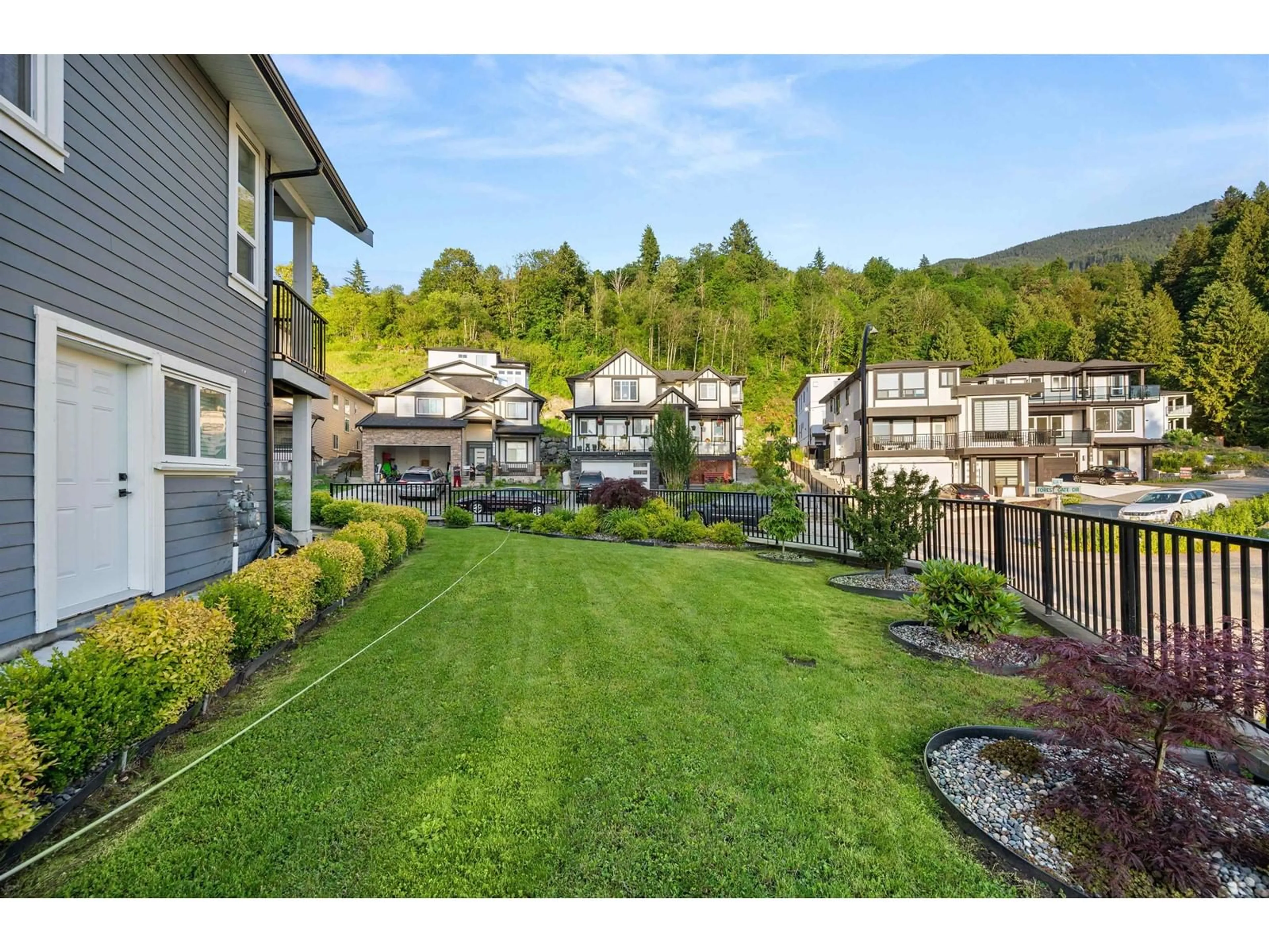 A pic from outside/outdoor area/front of a property/back of a property/a pic from drone, mountain view for 8476 FOREST GATE DRIVE, Chilliwack British Columbia V4Z0C7