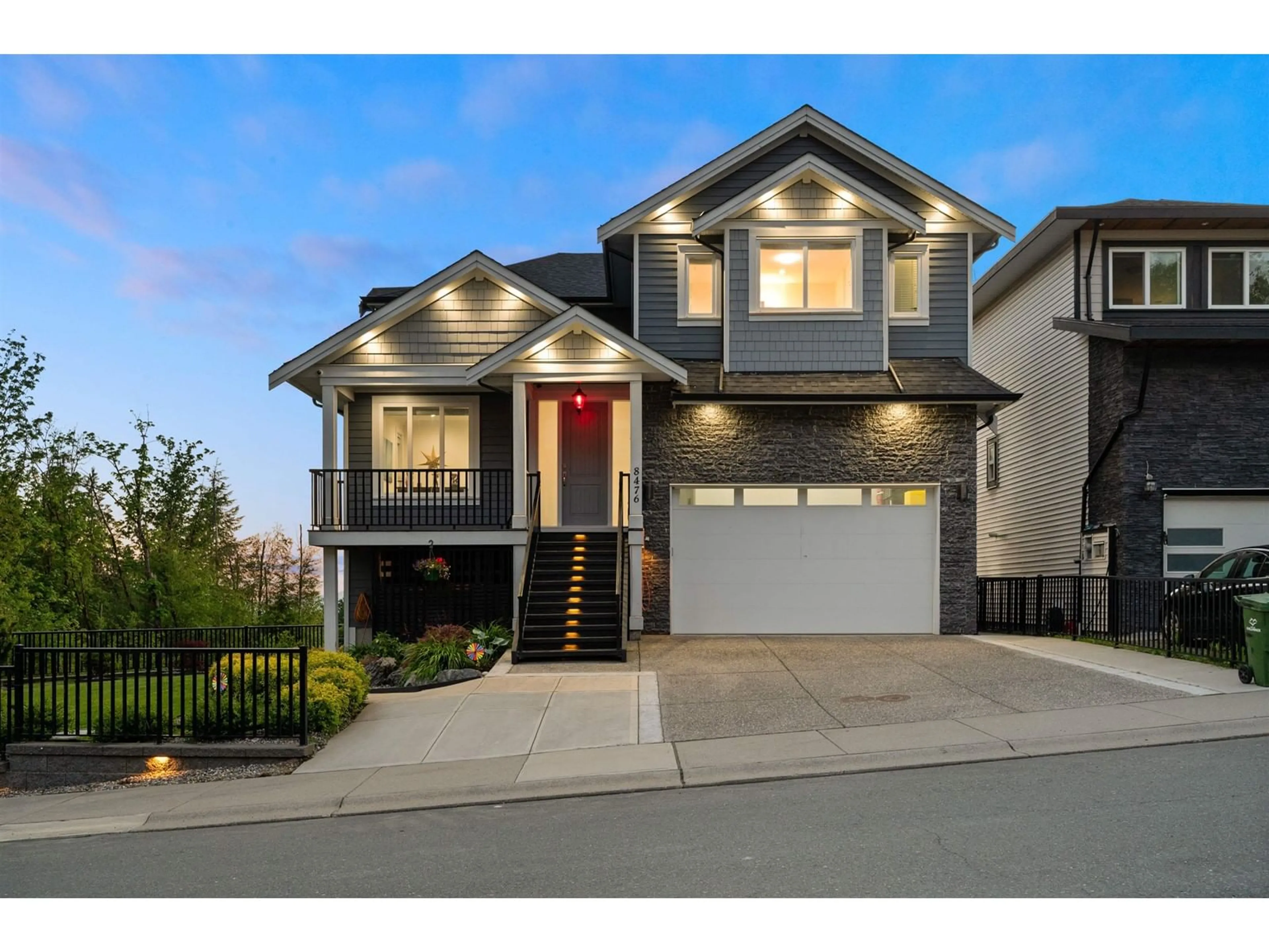 Home with vinyl exterior material, street for 8476 FOREST GATE DRIVE, Chilliwack British Columbia V4Z0C7