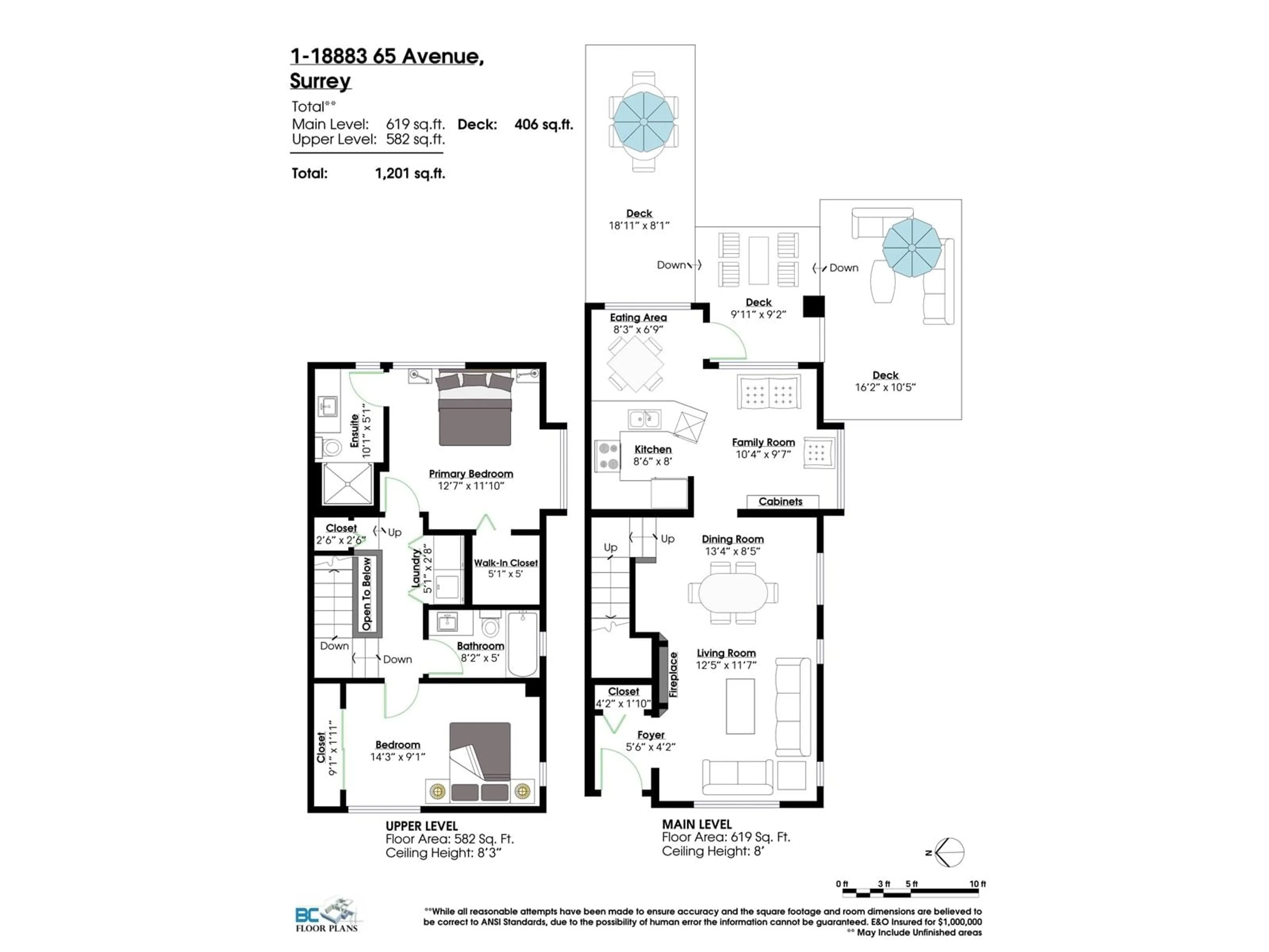 Floor plan for 1 - 18883 65, Surrey British Columbia V3S8Y2