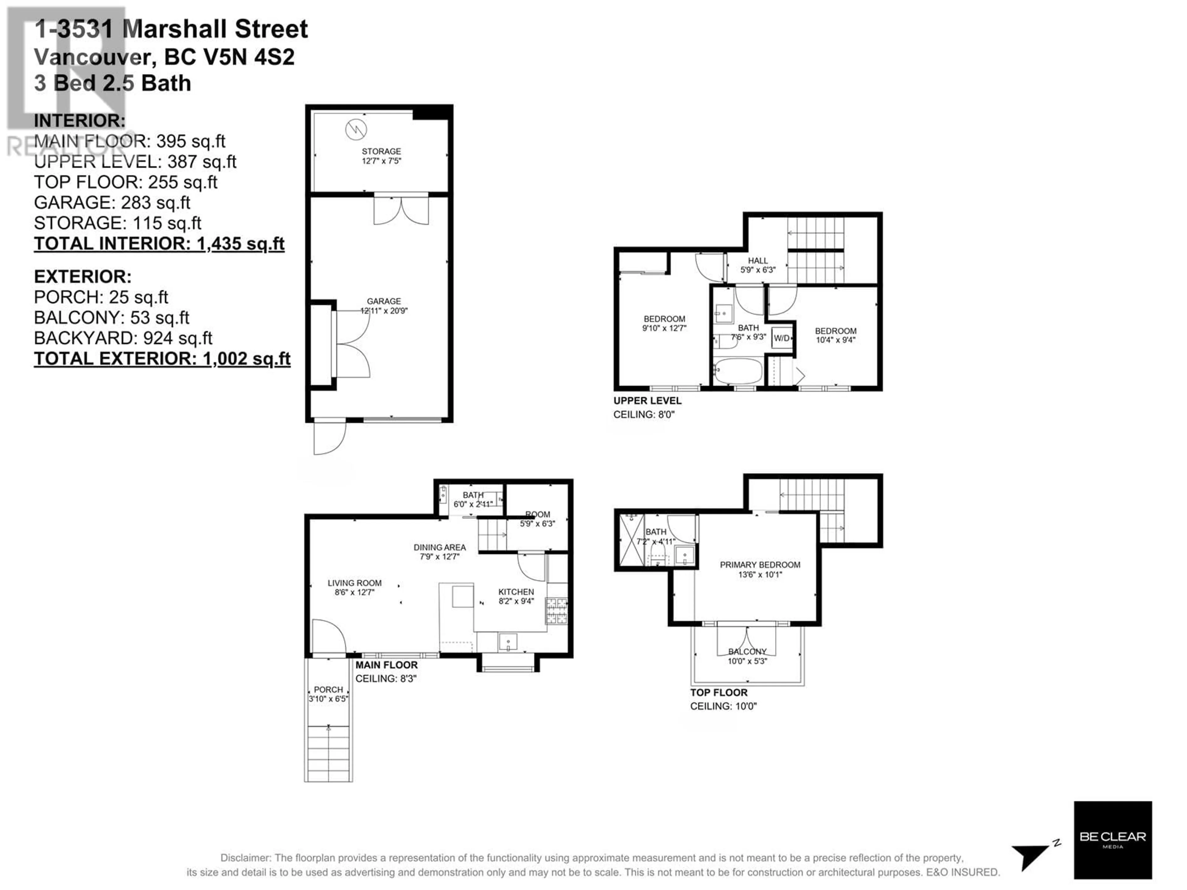 Floor plan for 1 - 3531 MARSHALL STREET, Vancouver British Columbia V5N4S2