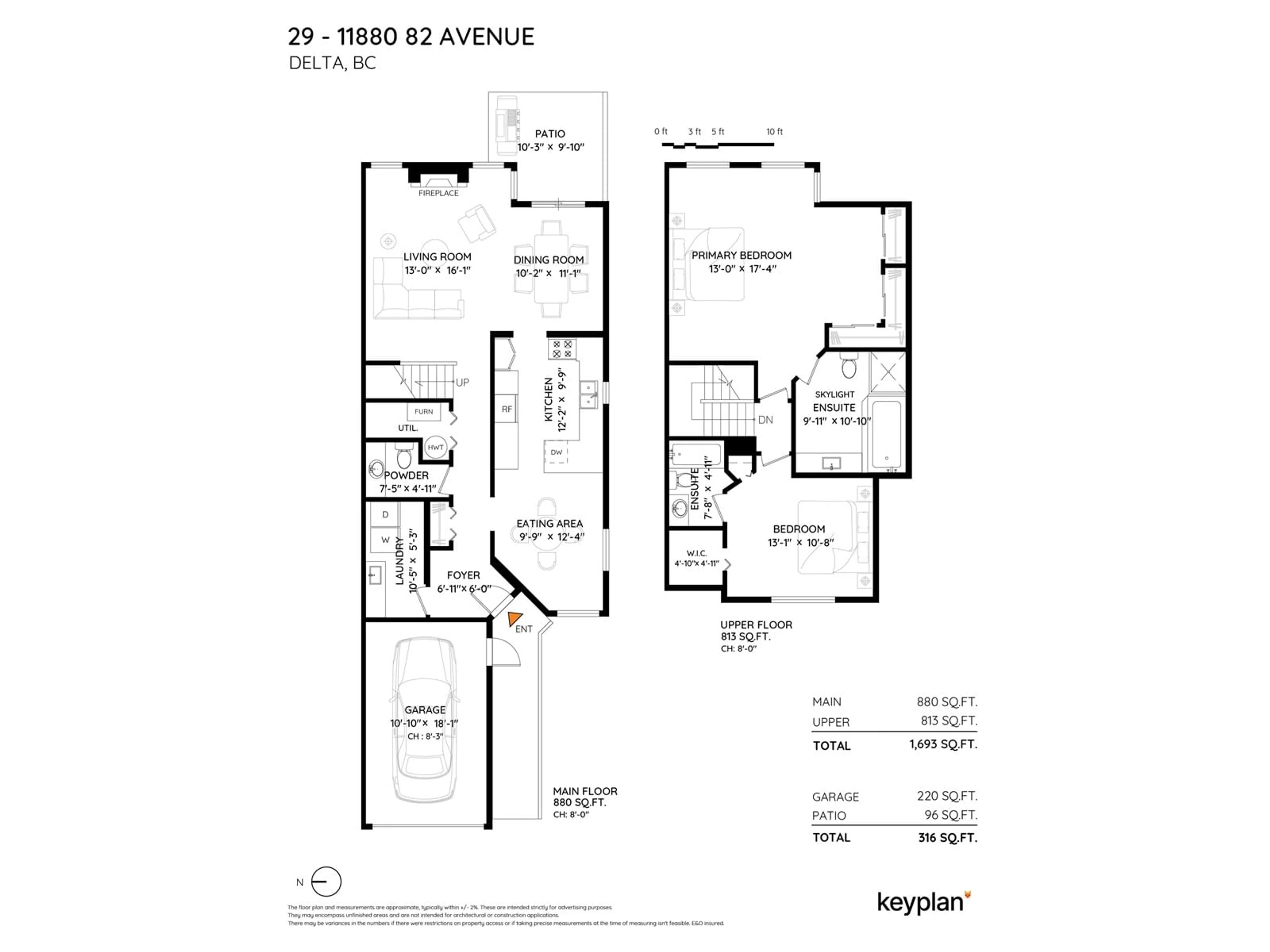 Floor plan for 29 - 11880 82, Delta British Columbia V4C8C7