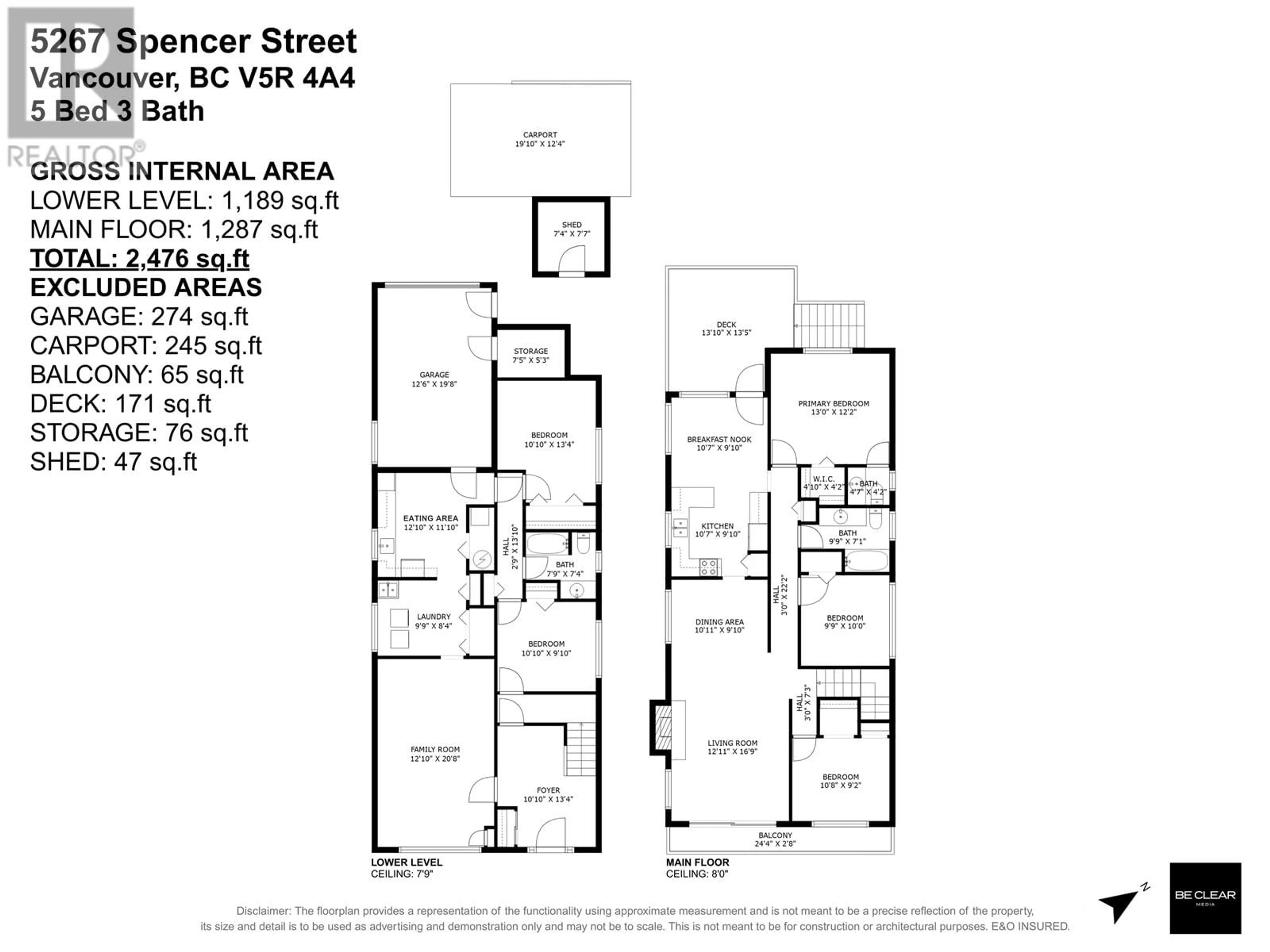 Floor plan for 5267 SPENCER STREET, Vancouver British Columbia V5R4A4