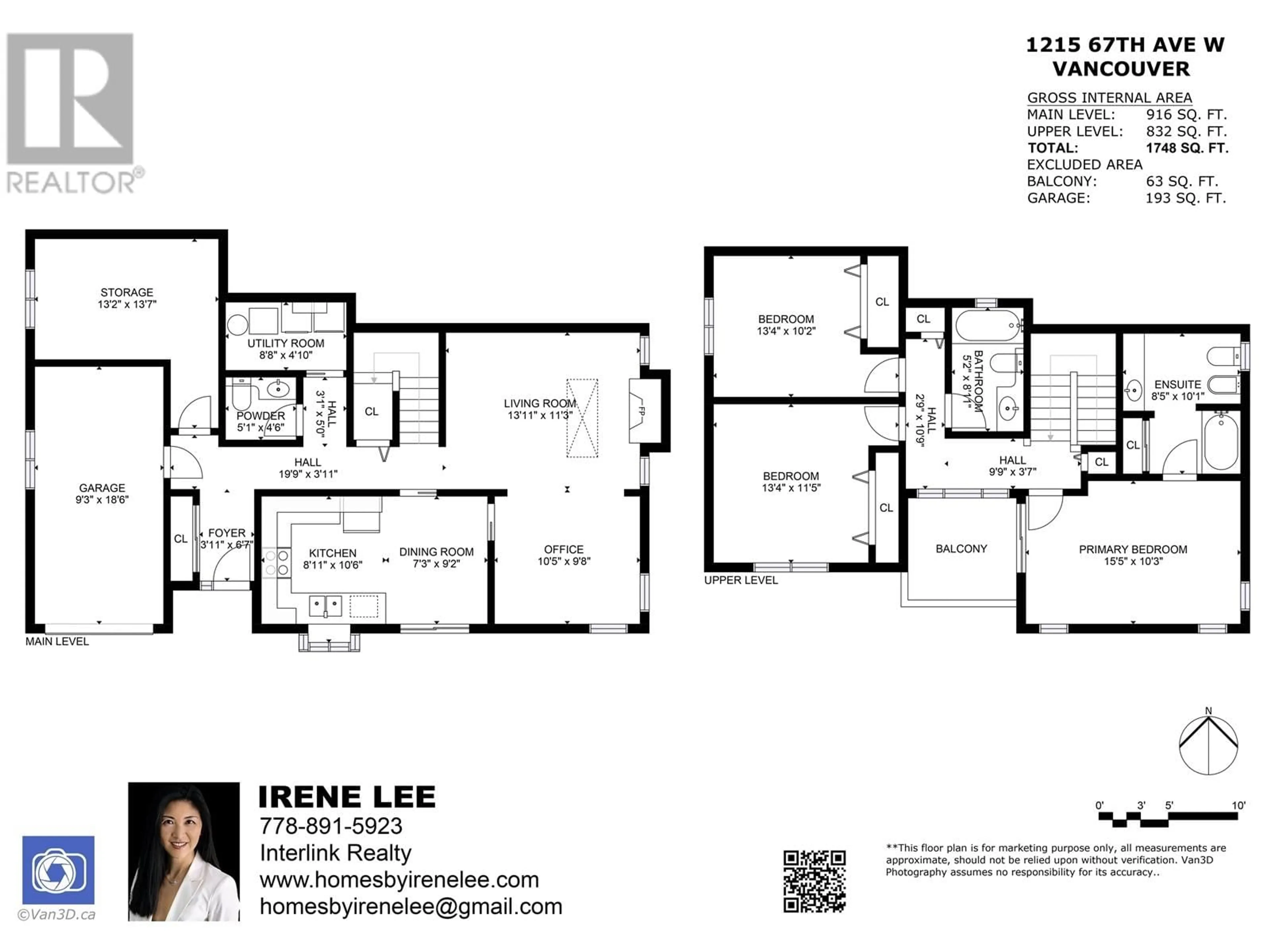 Floor plan for 1215 67TH AVENUE, Vancouver British Columbia V6P2T1