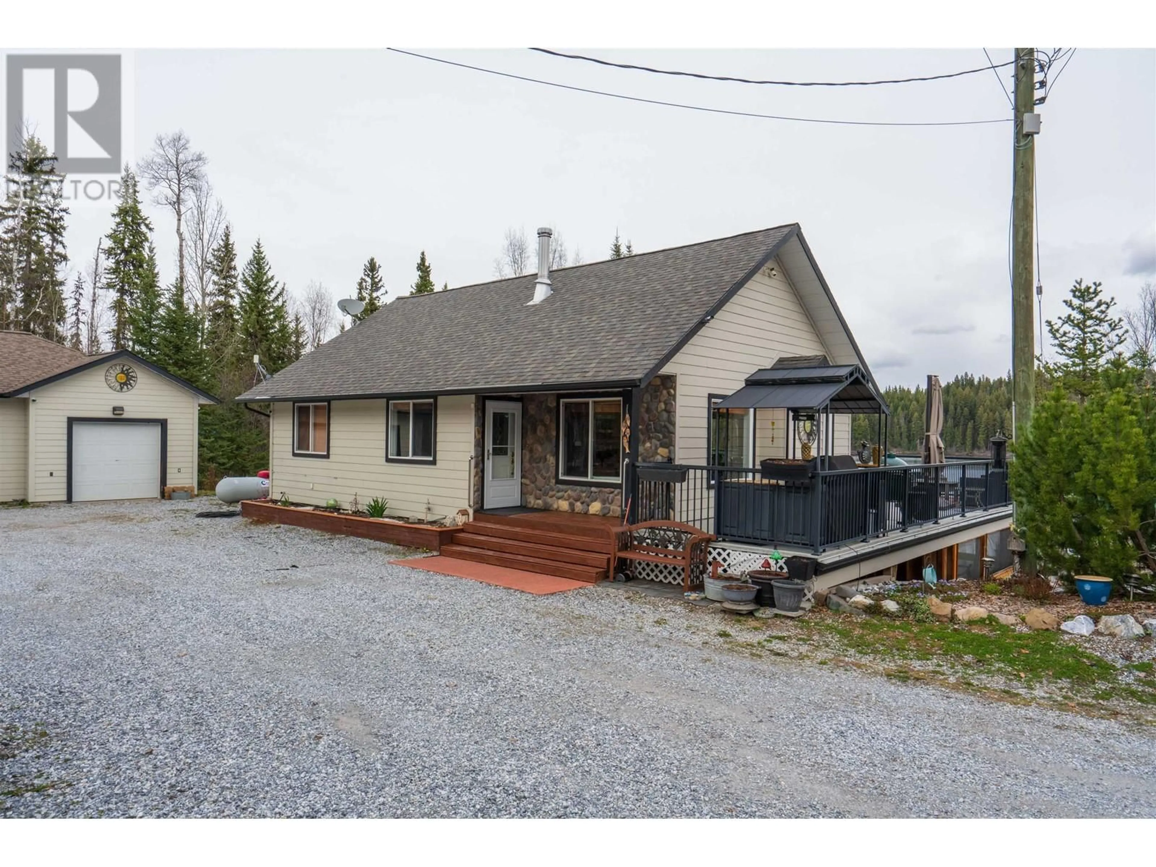 A pic from outside/outdoor area/front of a property/back of a property/a pic from drone, street for 40400 BEDNESTI LAKE ROAD, Prince George British Columbia V2N6K3